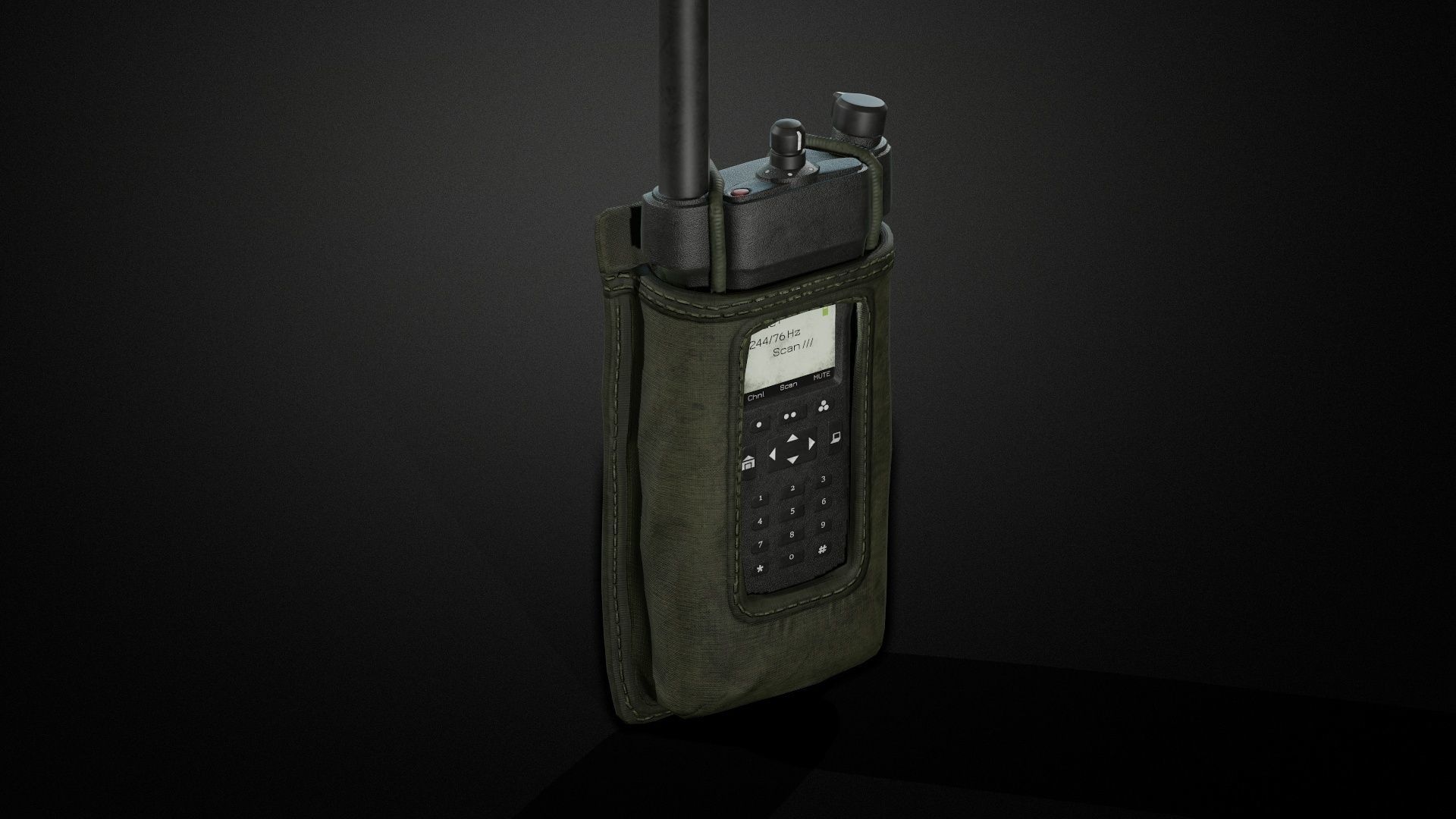 Radio pouch Low-poly 3D model_9