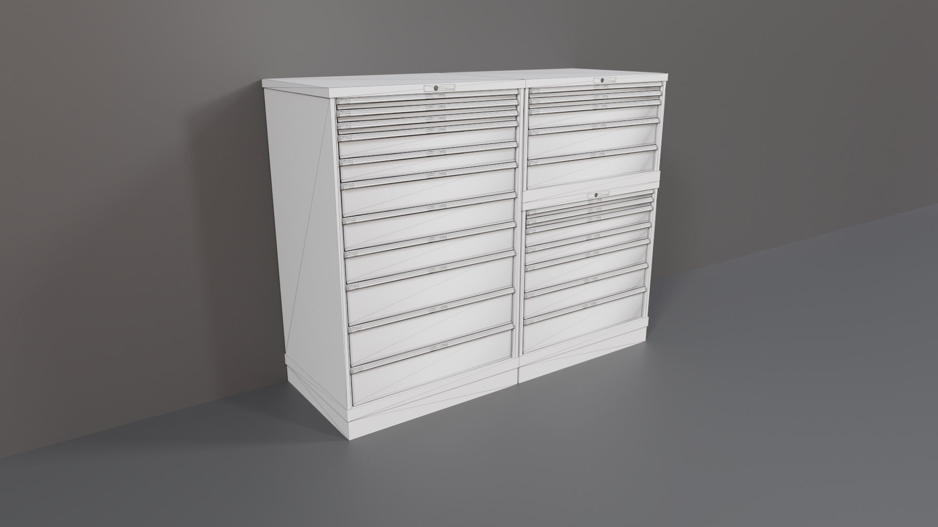 Industrial Workshop Bumped Cabinets Drawers PBR Low-poly 3D model_3