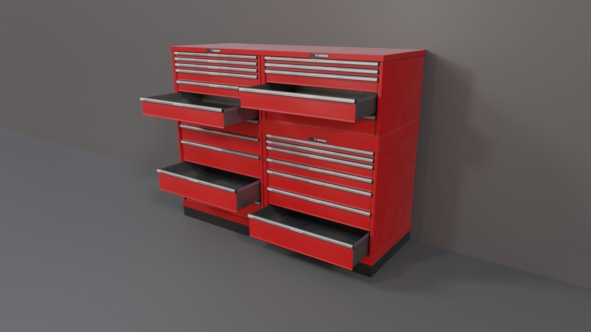 Industrial Workshop Bumped Cabinets Drawers PBR Low-poly 3D model_17