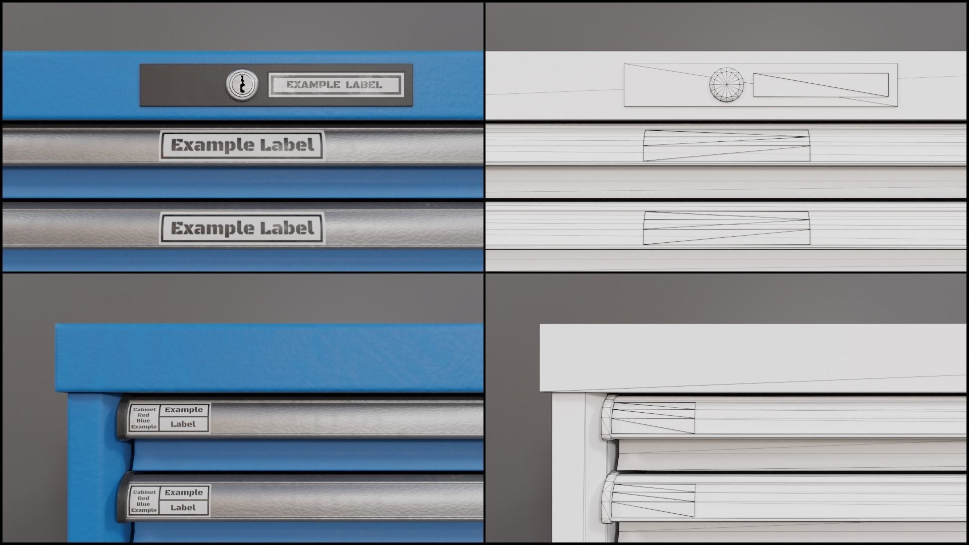 Industrial Workshop Bumped Cabinets Drawers PBR Low-poly 3D model_24