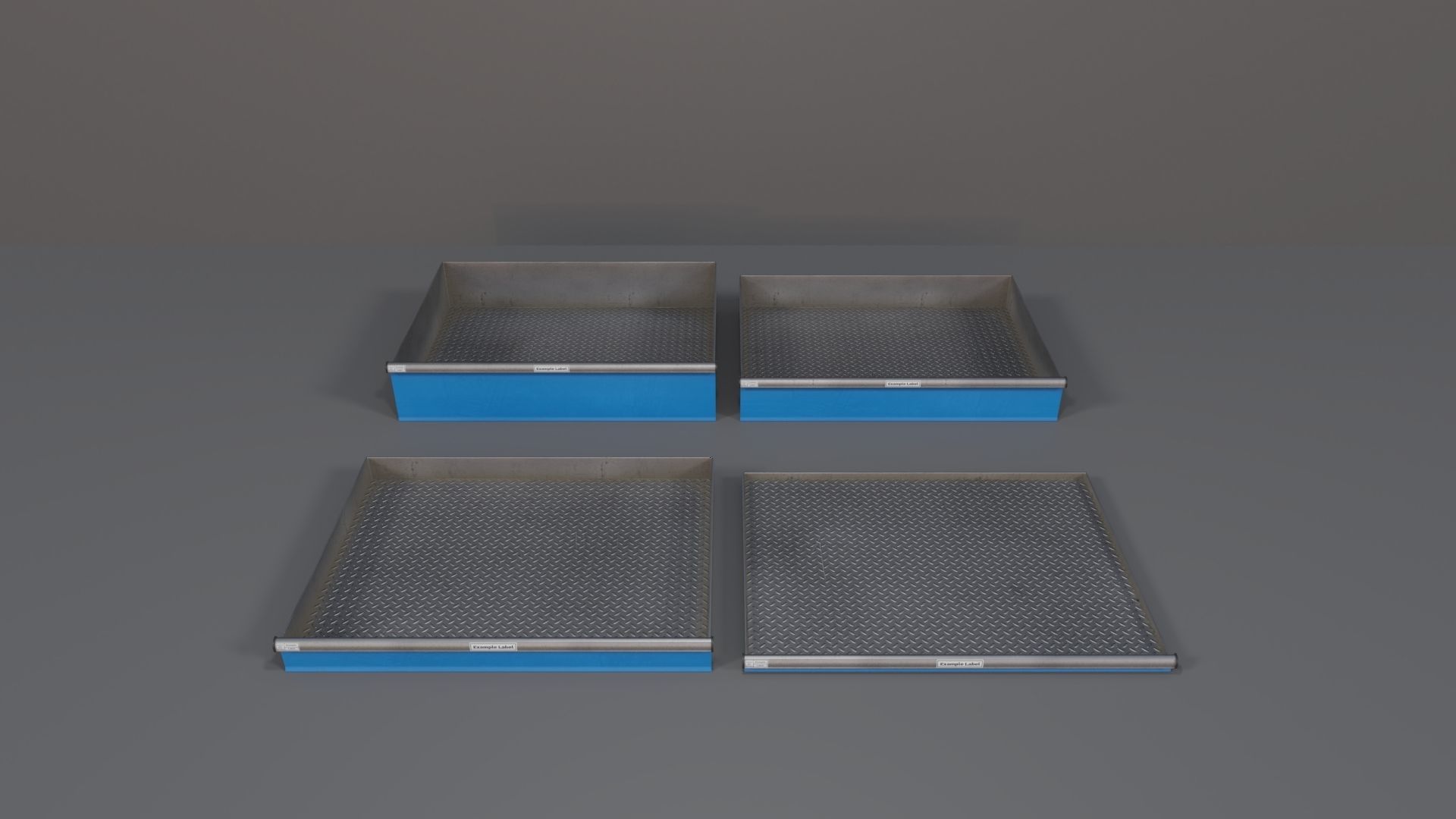 Industrial Workshop Bumped Cabinets Drawers PBR Low-poly 3D model_19