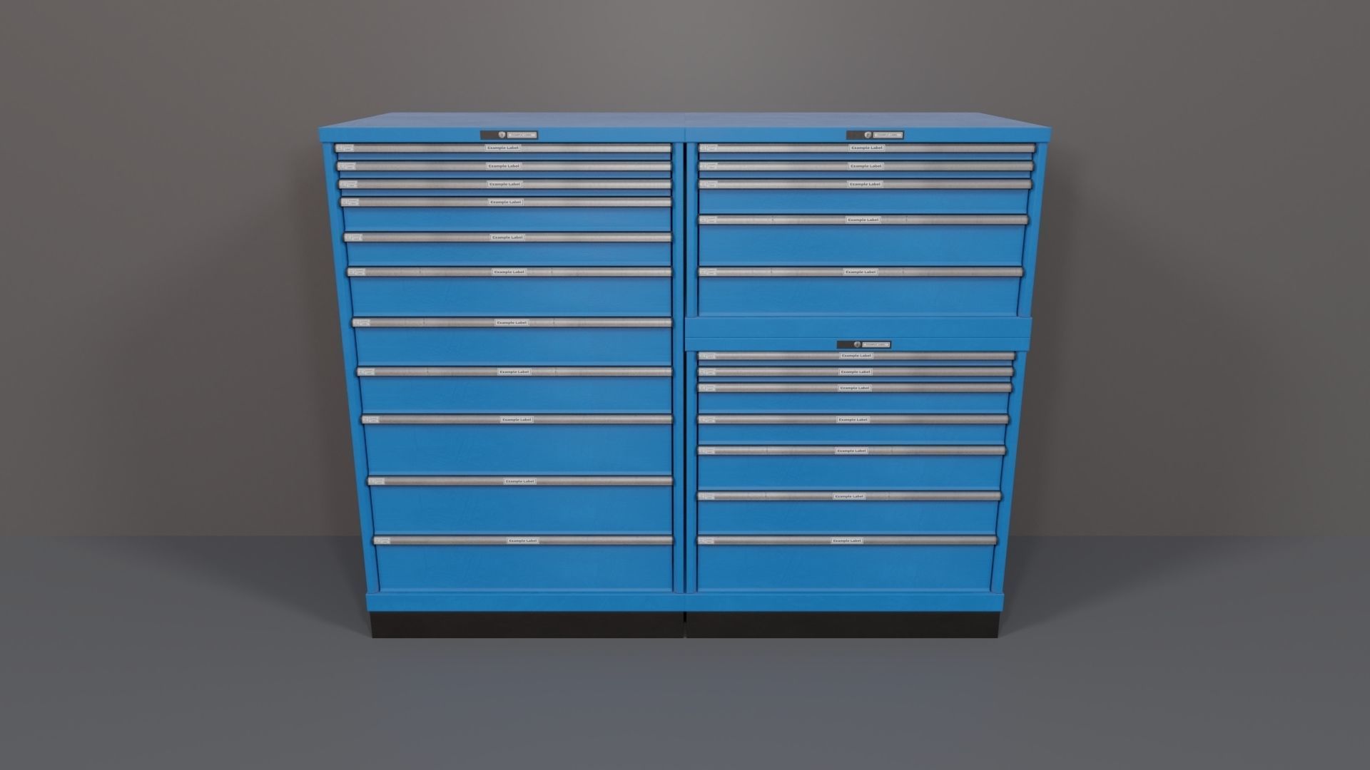 Industrial Workshop Bumped Cabinets Drawers PBR Low-poly 3D model_7