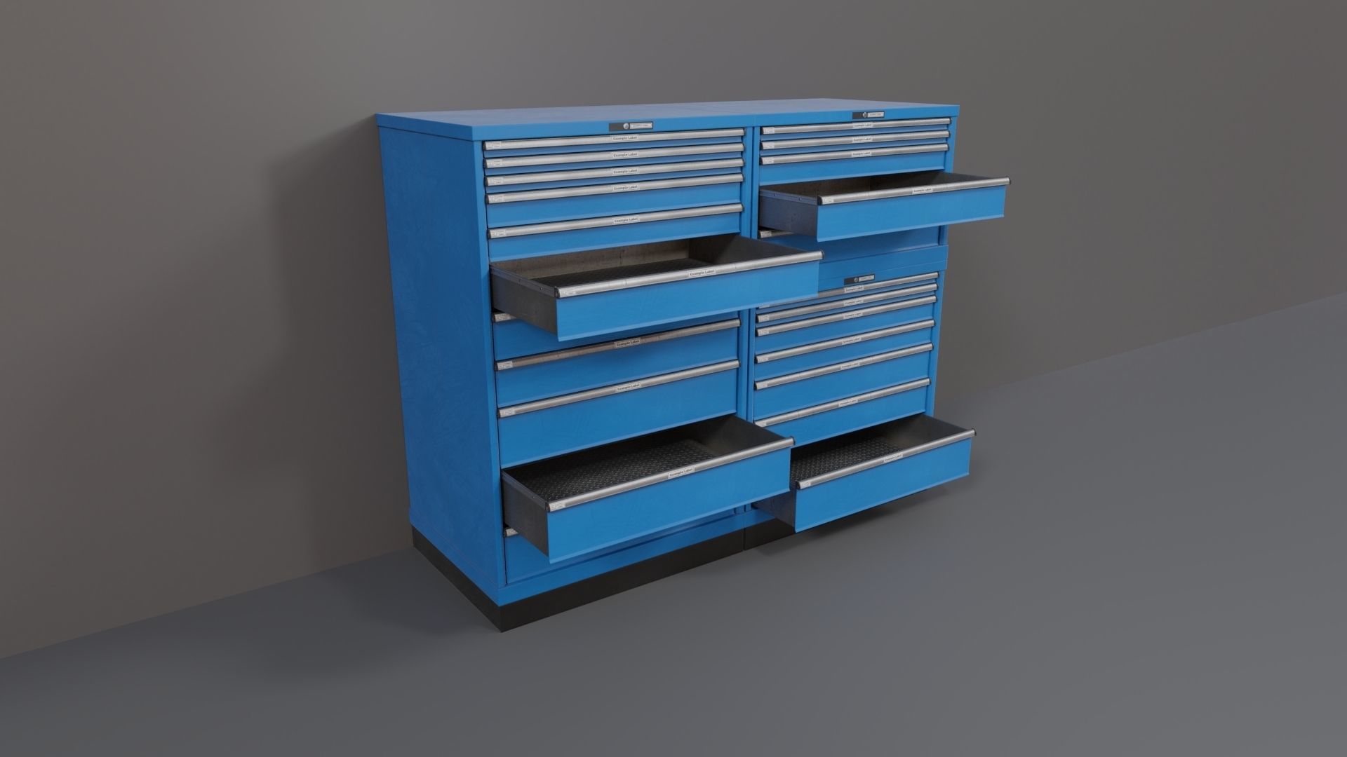 Industrial Workshop Bumped Cabinets Drawers PBR Low-poly 3D model_4
