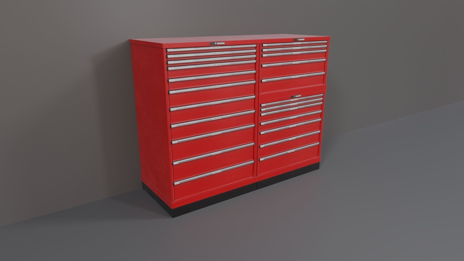 Industrial Workshop Bumped Cabinets Drawers PBR Low-poly 3D model_2