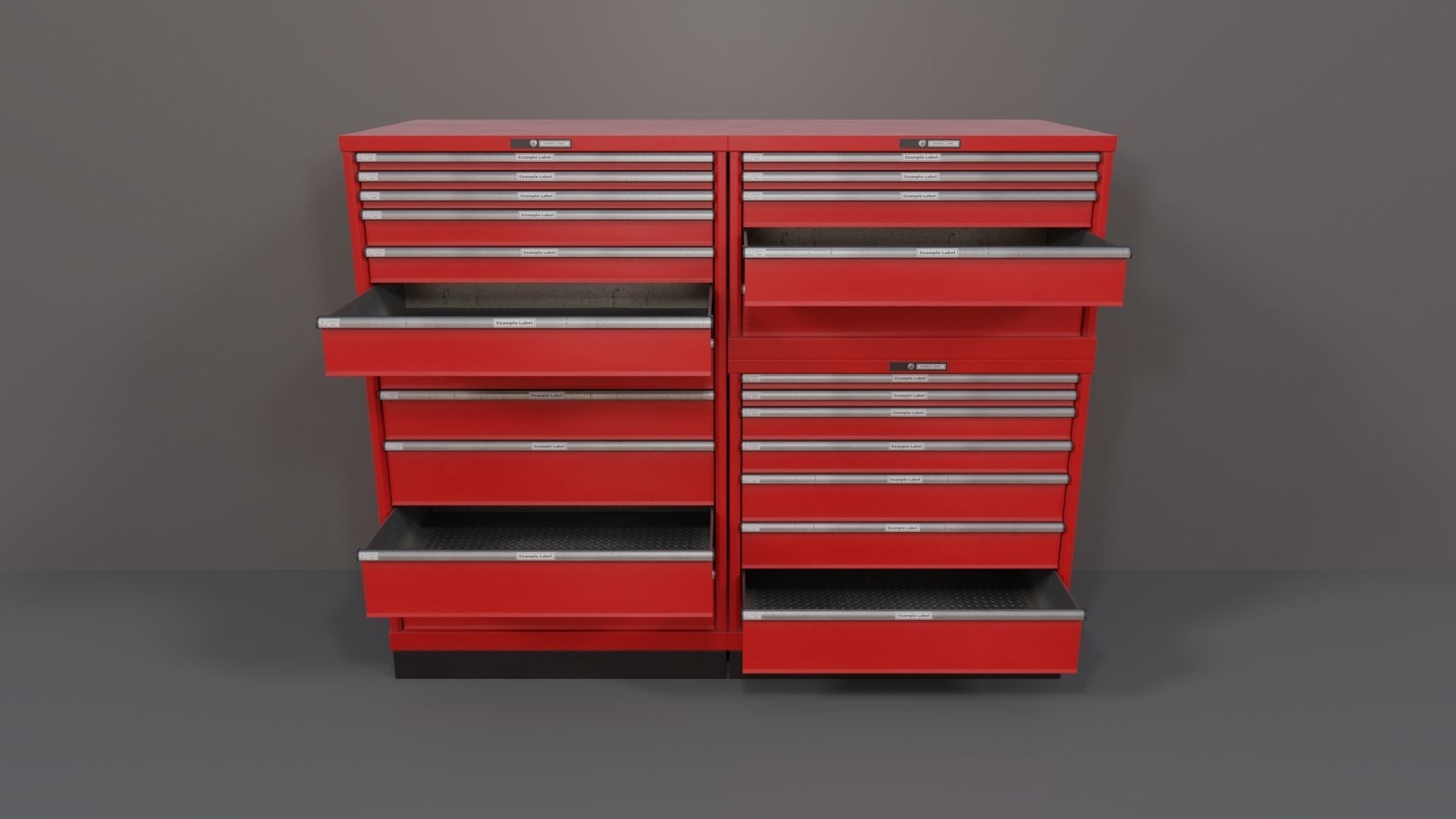 Industrial Workshop Bumped Cabinets Drawers PBR Low-poly 3D model_11