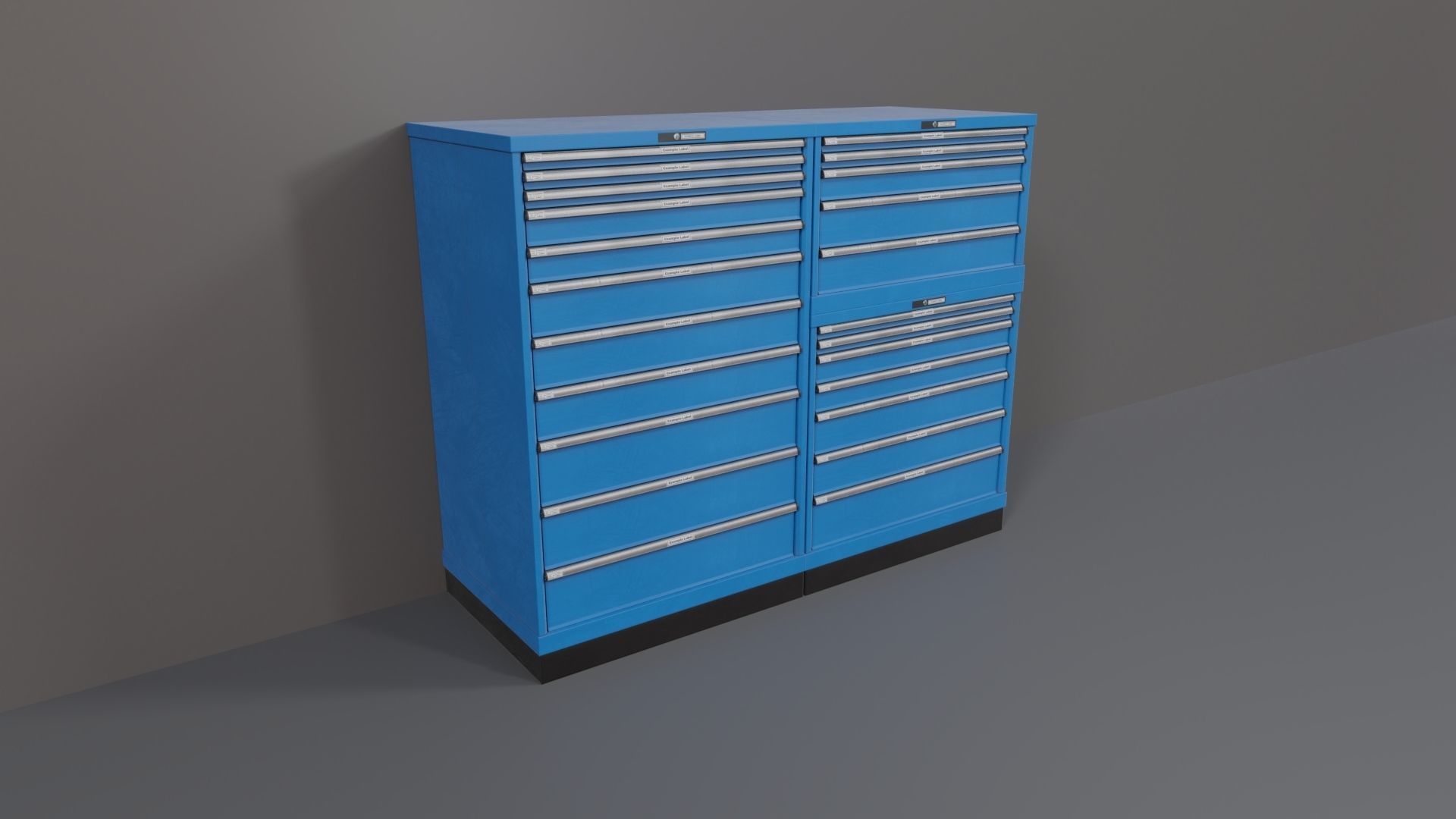 Industrial Workshop Bumped Cabinets Drawers PBR Low-poly 3D model_1