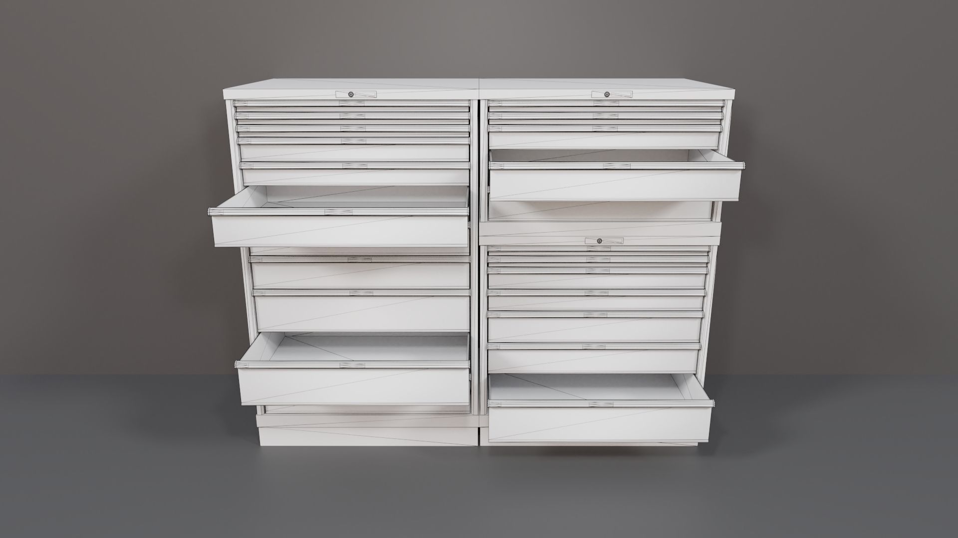 Industrial Workshop Bumped Cabinets Drawers PBR Low-poly 3D model_12