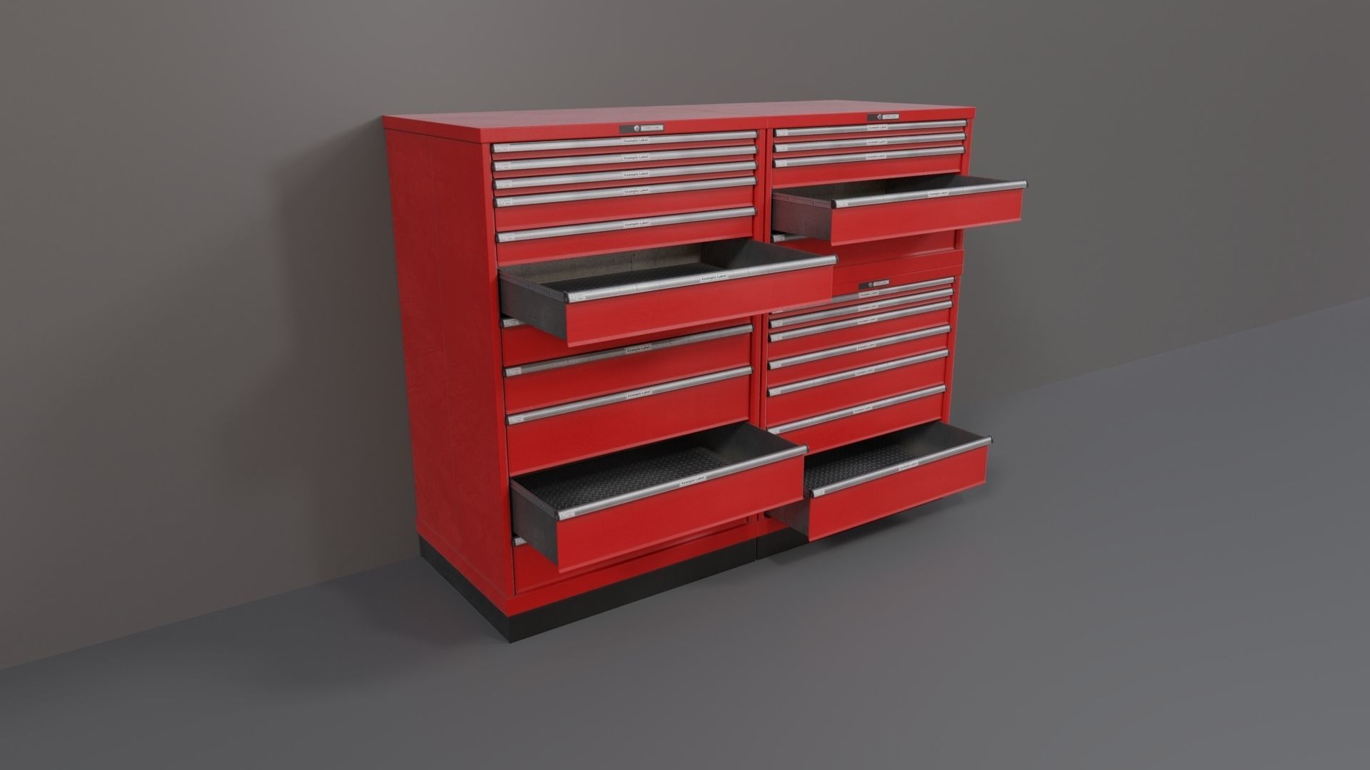 Industrial Workshop Bumped Cabinets Drawers PBR Low-poly 3D model_5