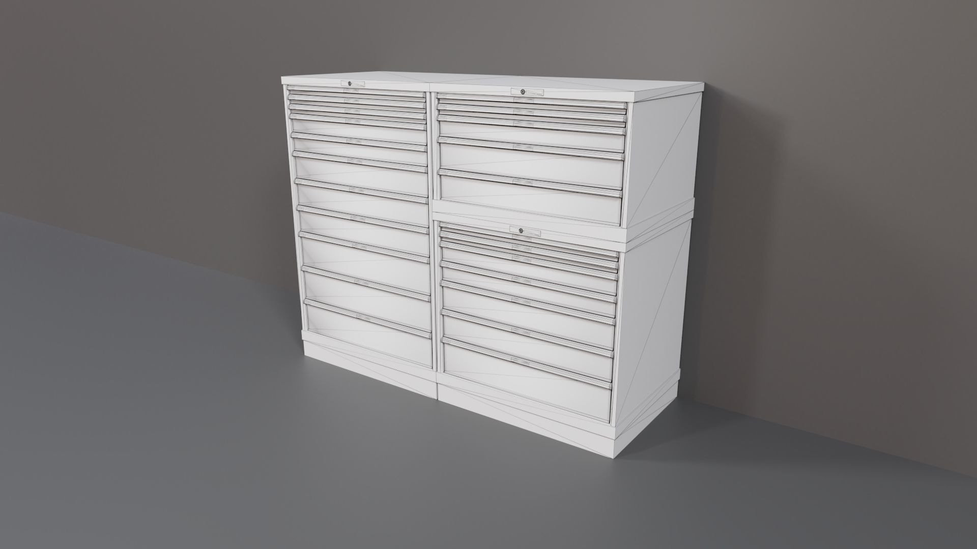 Industrial Workshop Bumped Cabinets Drawers PBR Low-poly 3D model_15