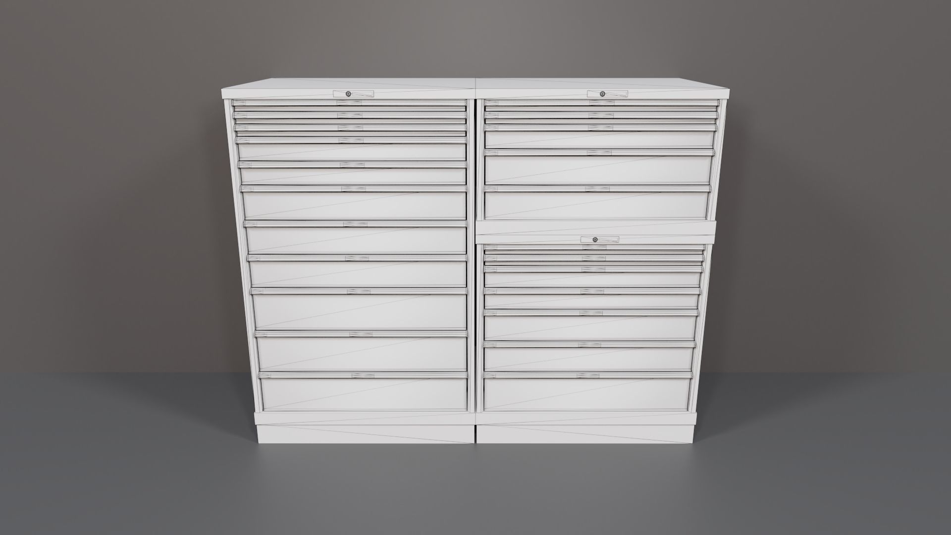 Industrial Workshop Bumped Cabinets Drawers PBR Low-poly 3D model_9