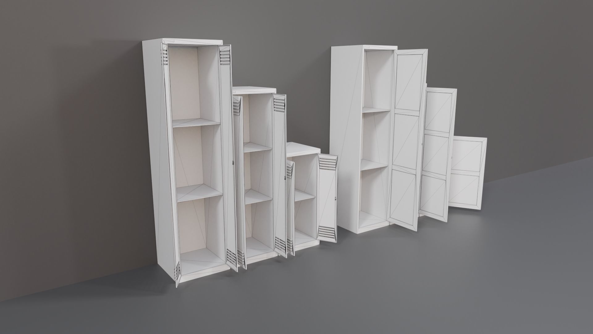 Industrial Workshop Narrow Basic Cabinets Special PBR Low-poly 3D model_6