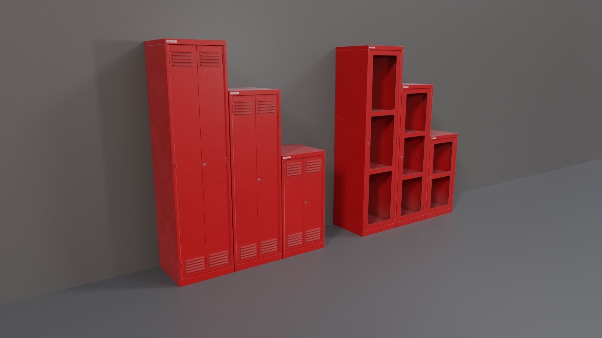 Industrial Workshop Narrow Basic Cabinets Special PBR Low-poly 3D model_2