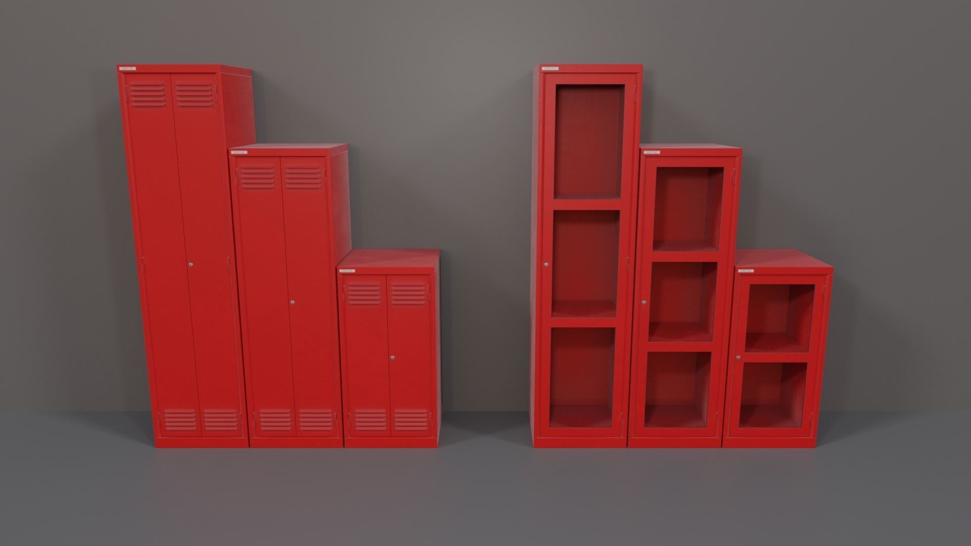 Industrial Workshop Narrow Basic Cabinets Special PBR Low-poly 3D model_8