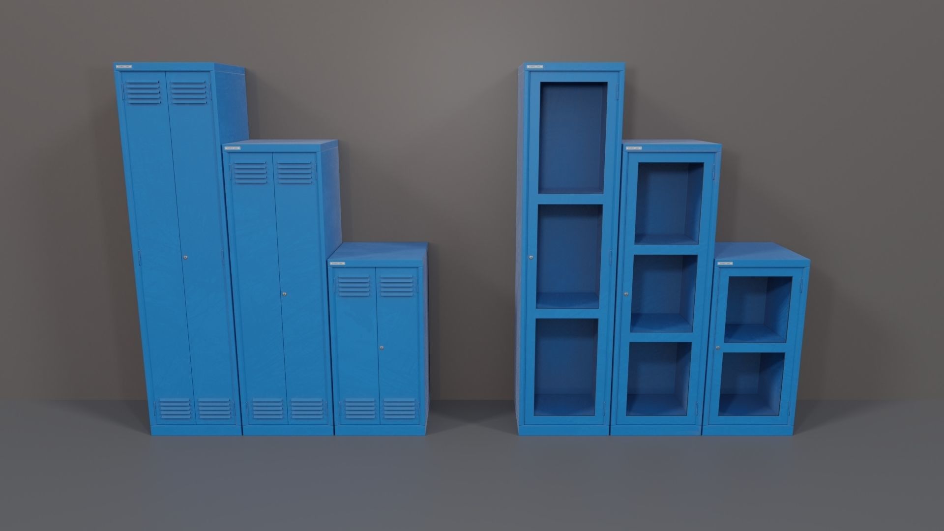 Industrial Workshop Narrow Basic Cabinets Special PBR Low-poly 3D model_7