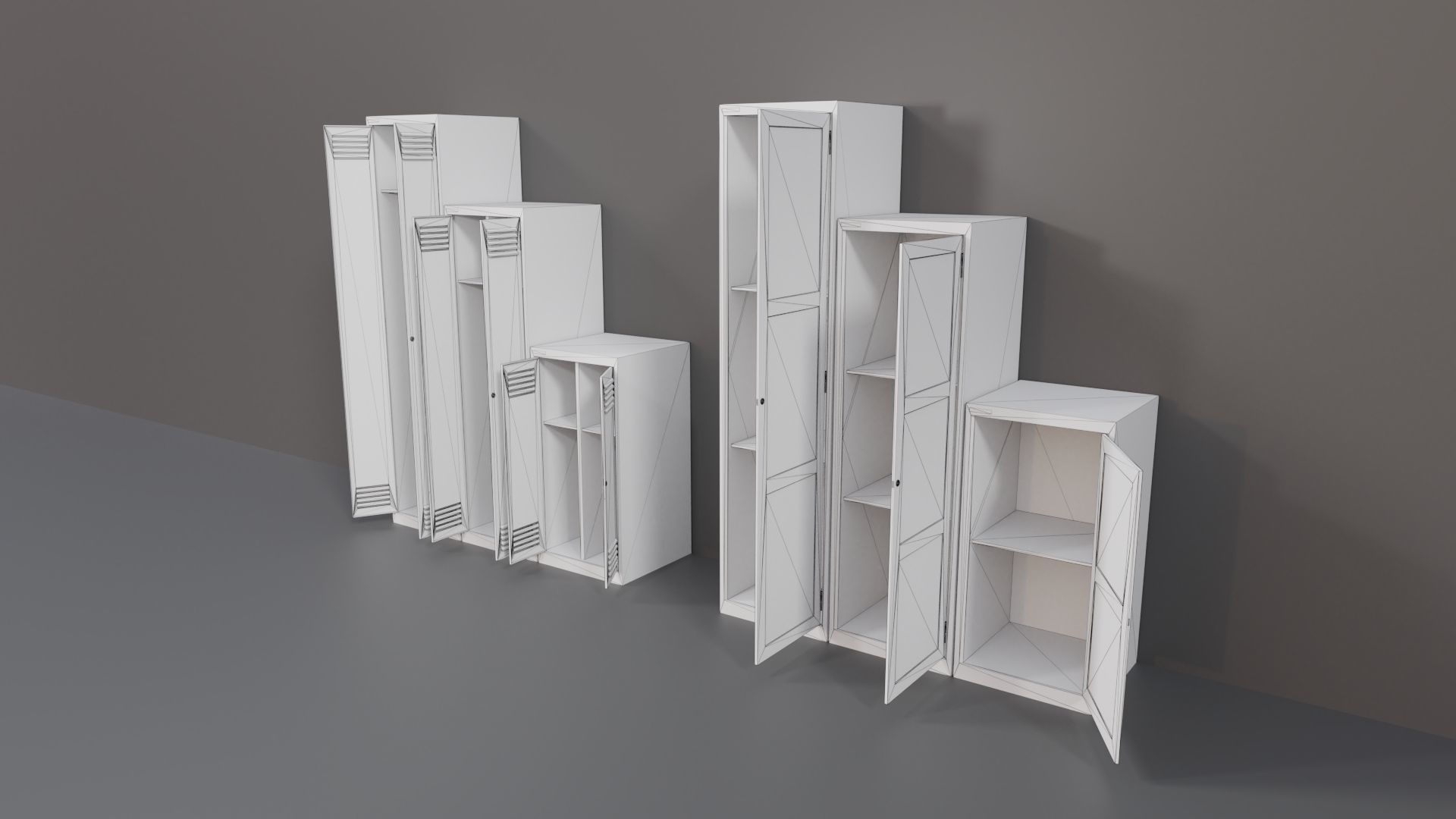 Industrial Workshop Narrow Basic Cabinets Special PBR Low-poly 3D model_18