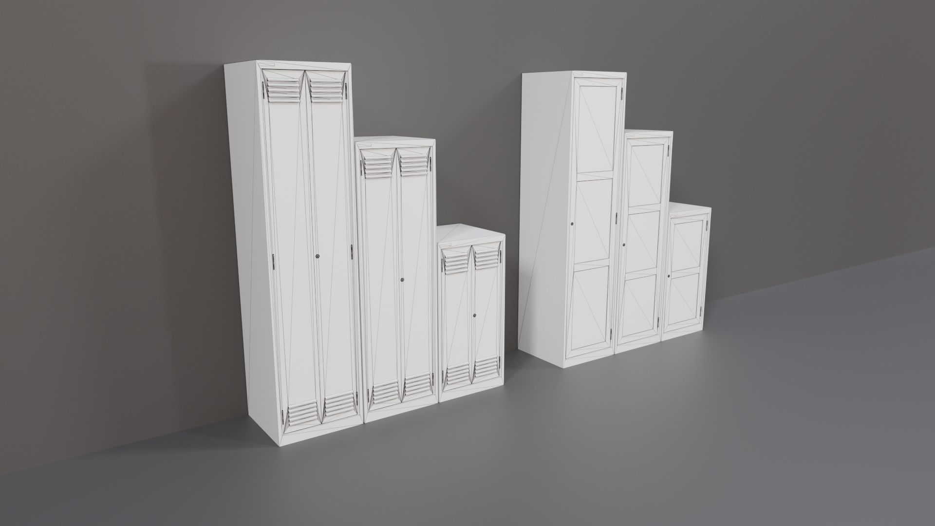 Industrial Workshop Narrow Basic Cabinets Special PBR Low-poly 3D model_3