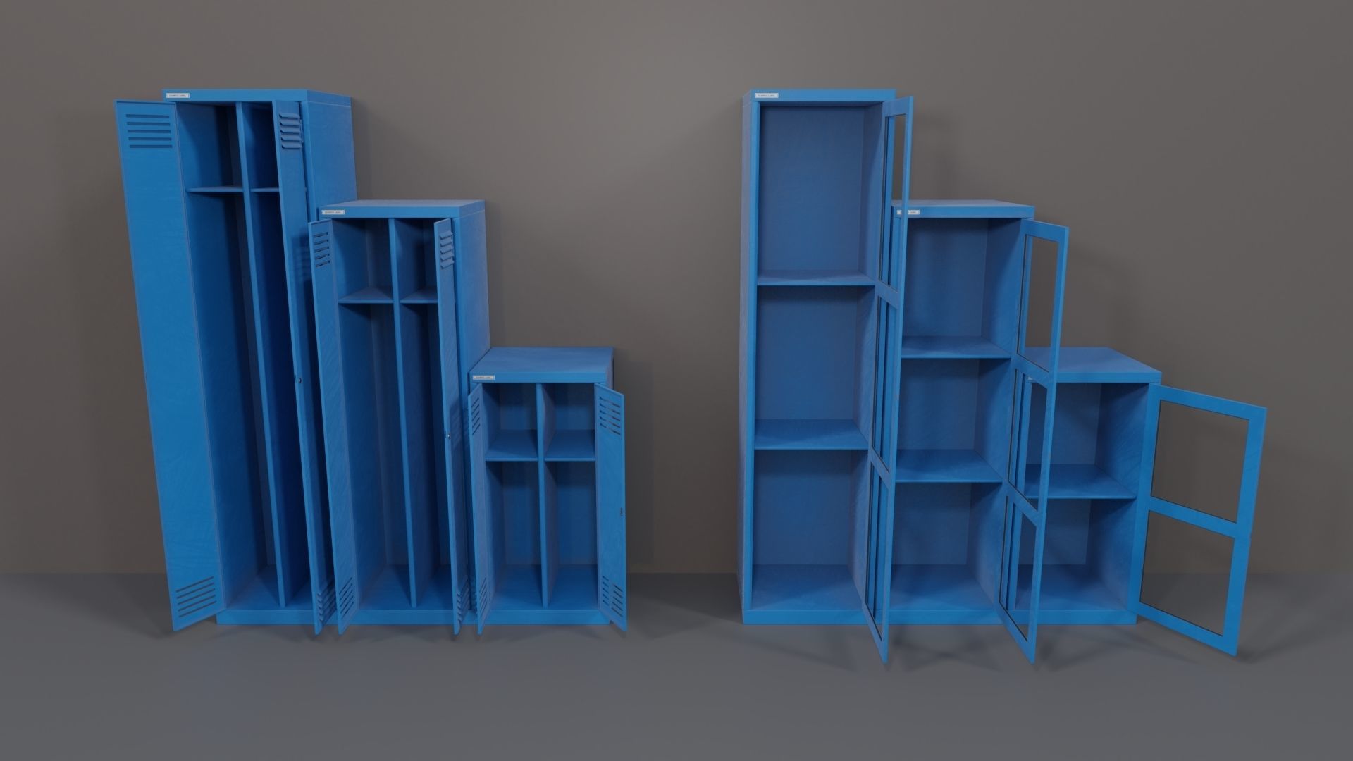 Industrial Workshop Narrow Basic Cabinets Special PBR Low-poly 3D model_10