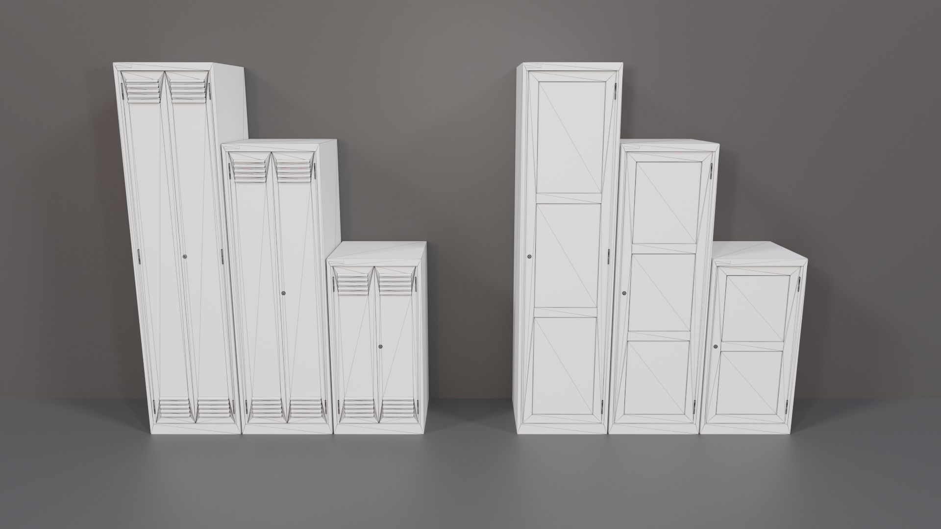 Industrial Workshop Narrow Basic Cabinets Special PBR Low-poly 3D model_9