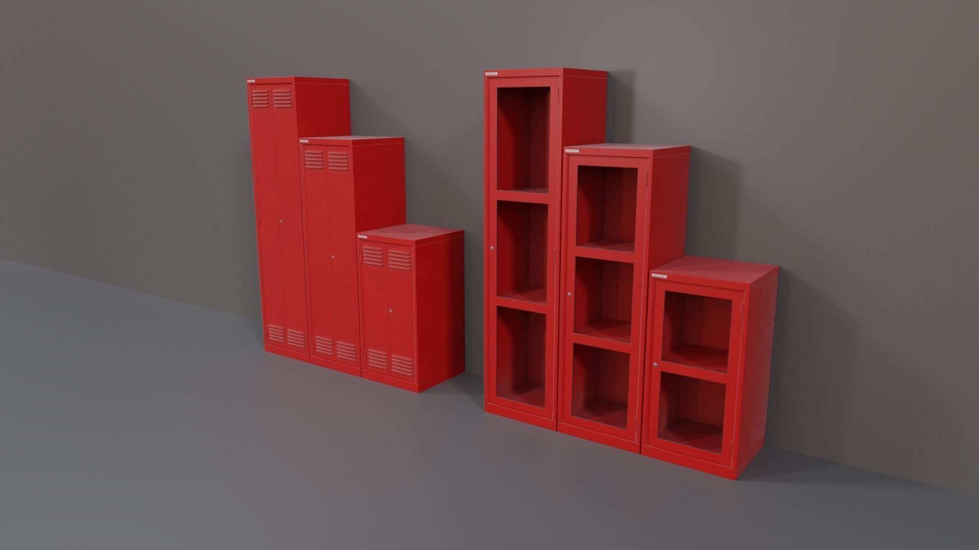 Industrial Workshop Narrow Basic Cabinets Special PBR Low-poly 3D model_14