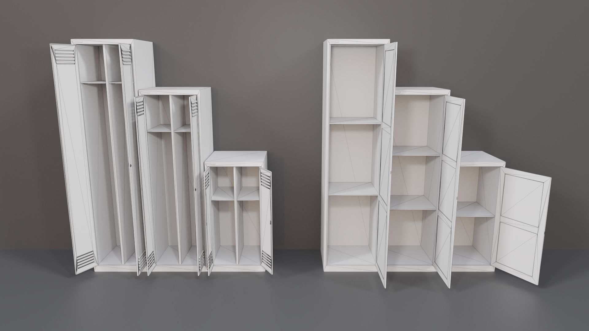 Industrial Workshop Narrow Basic Cabinets Special PBR Low-poly 3D model_12