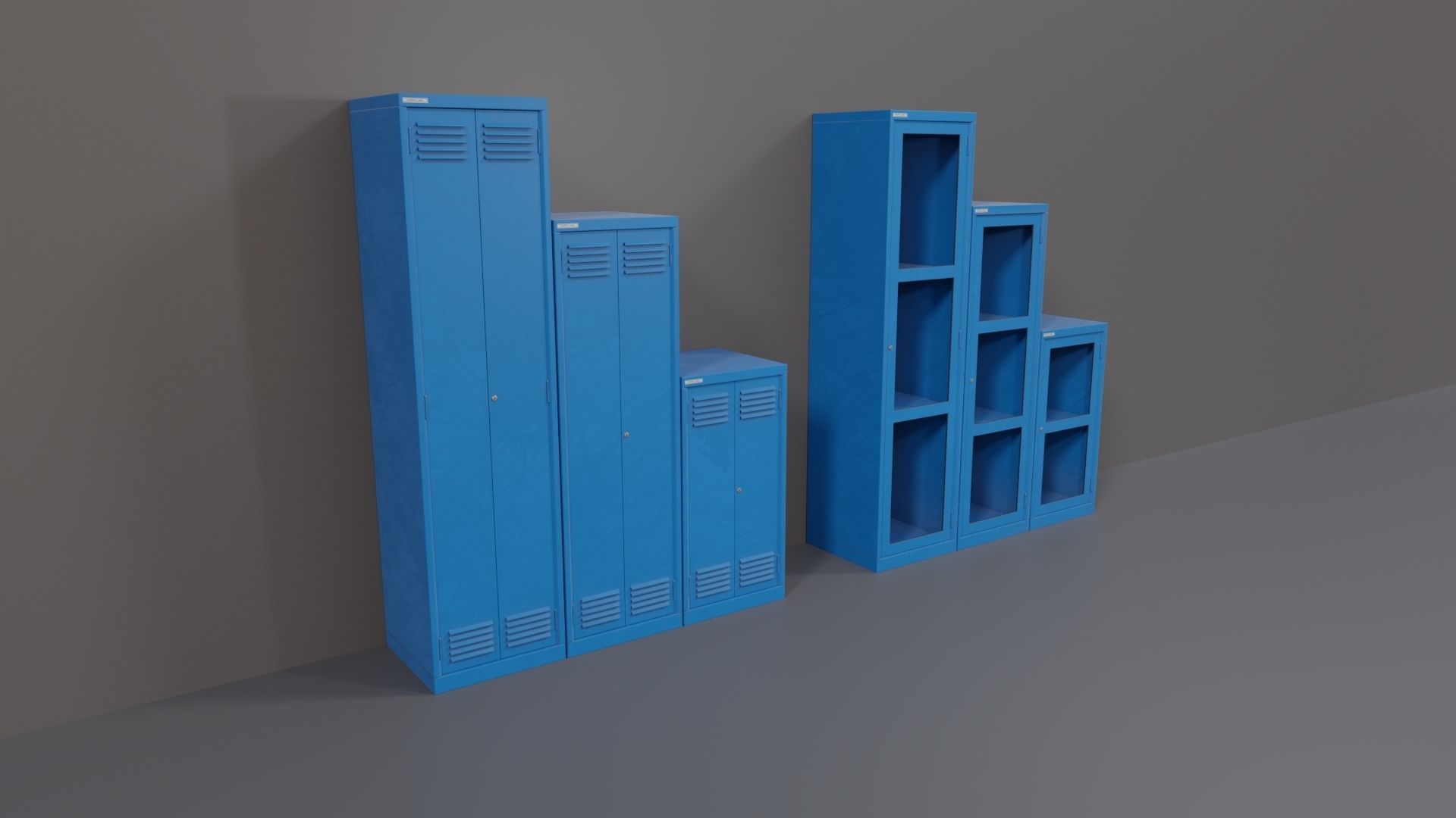 Industrial Workshop Narrow Basic Cabinets Special PBR Low-poly 3D model_1