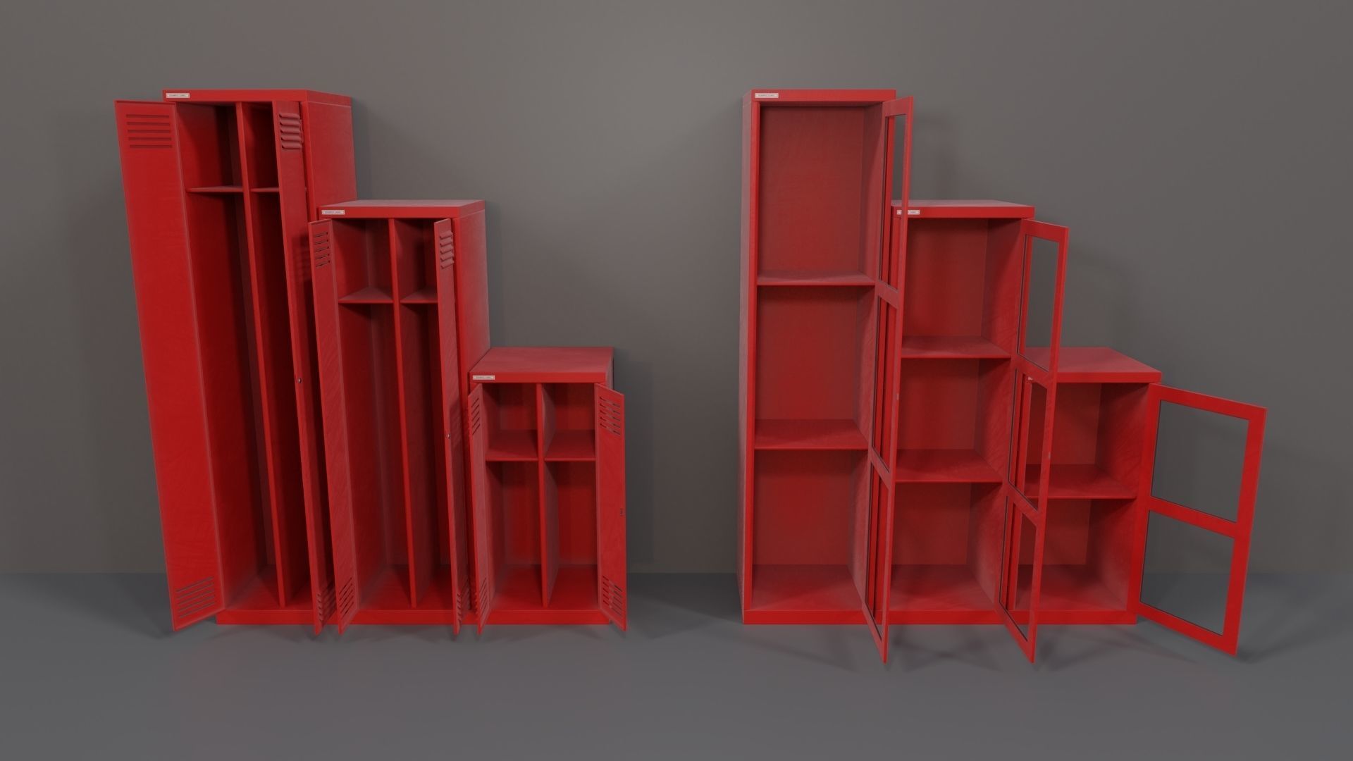 Industrial Workshop Narrow Basic Cabinets Special PBR Low-poly 3D model_11