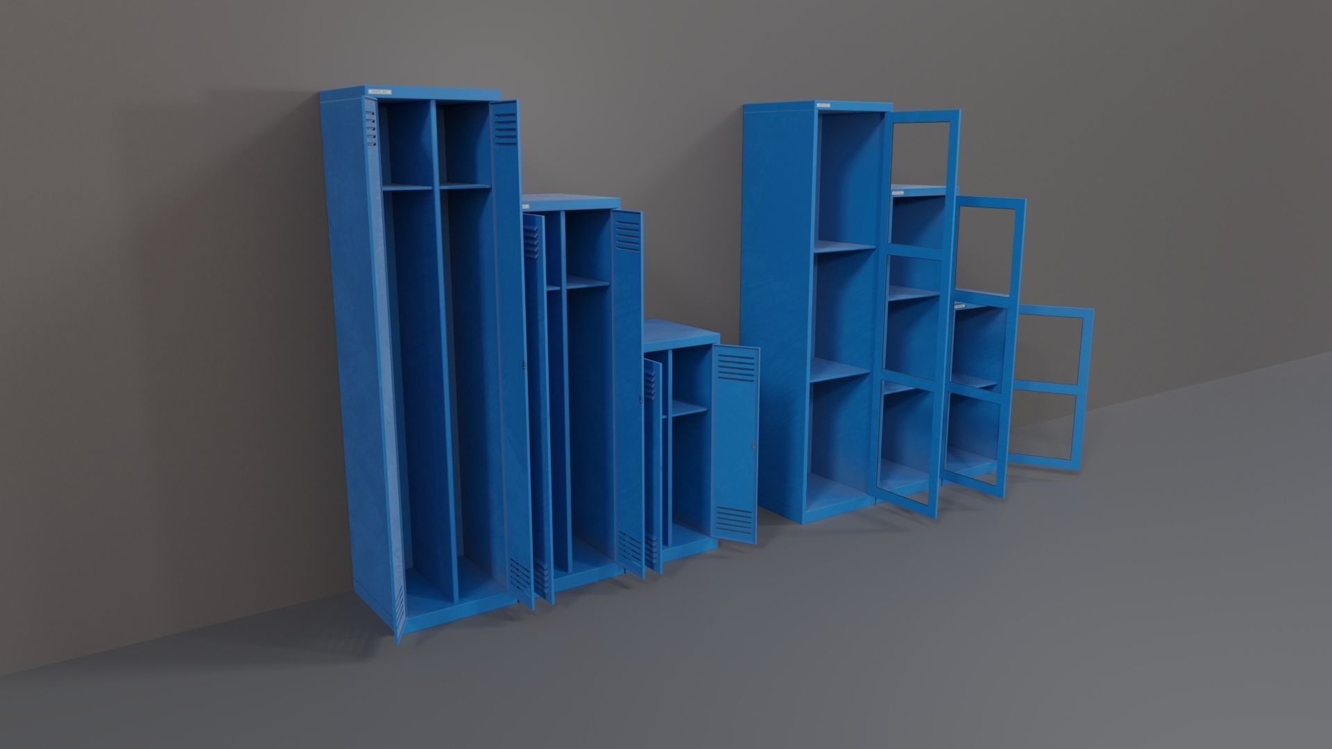 Industrial Workshop Narrow Basic Cabinets Special PBR Low-poly 3D model_4