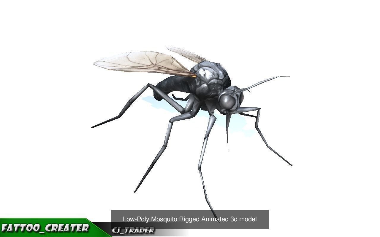 Low-Poly Wild Insects Collection Pack Rigged 3d model _4