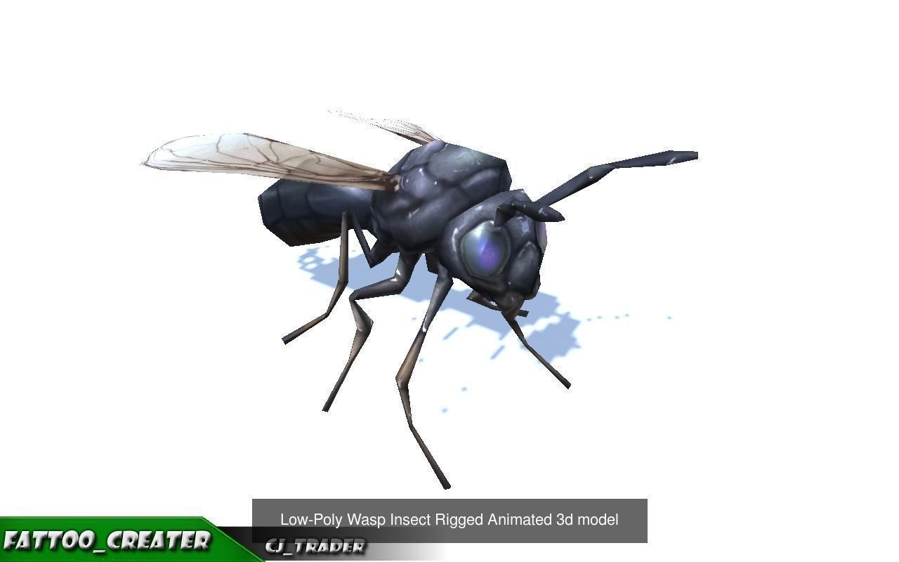 Low-Poly Wild Insects Collection Pack Rigged 3d model _5