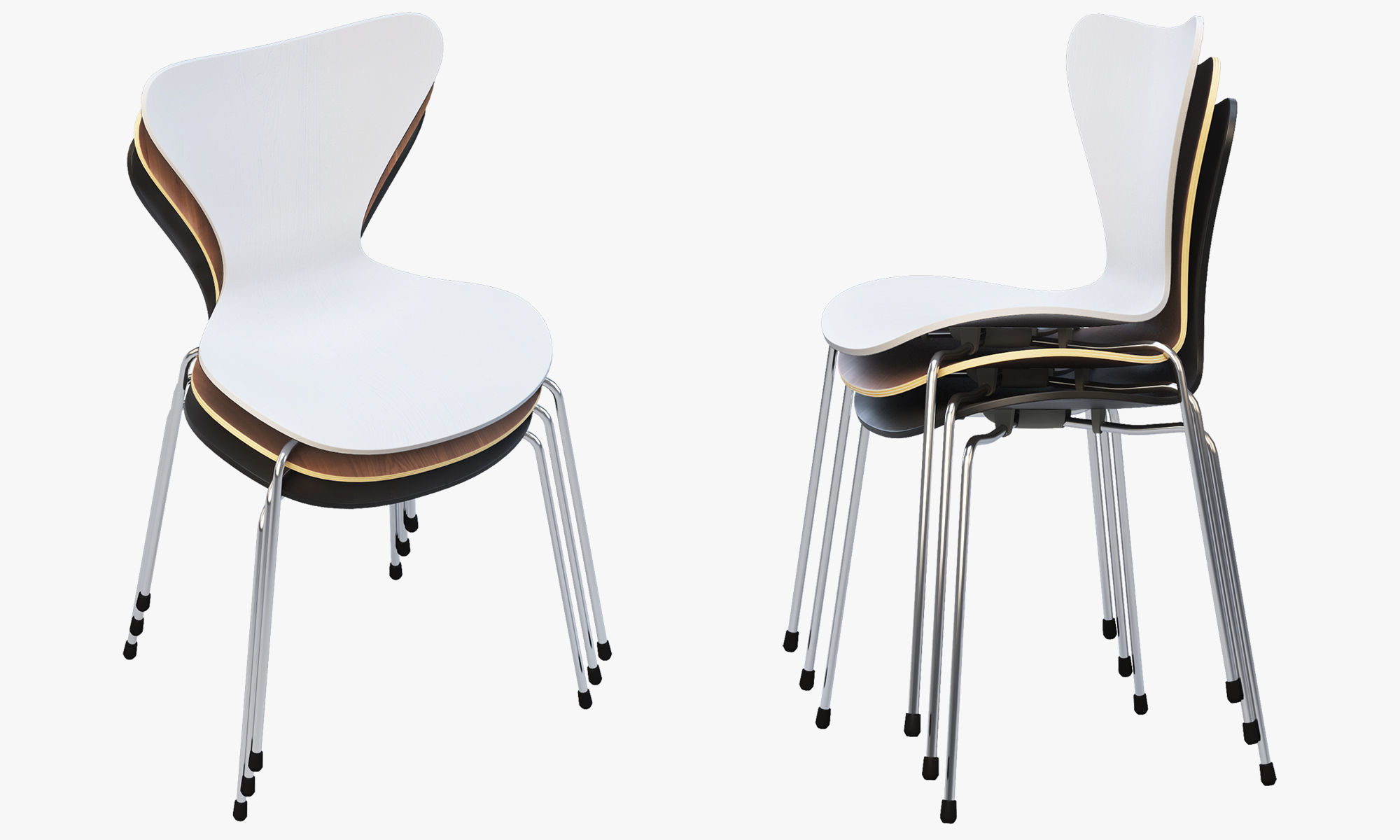 Fritz Hansen Series 7 chair 3D model_8