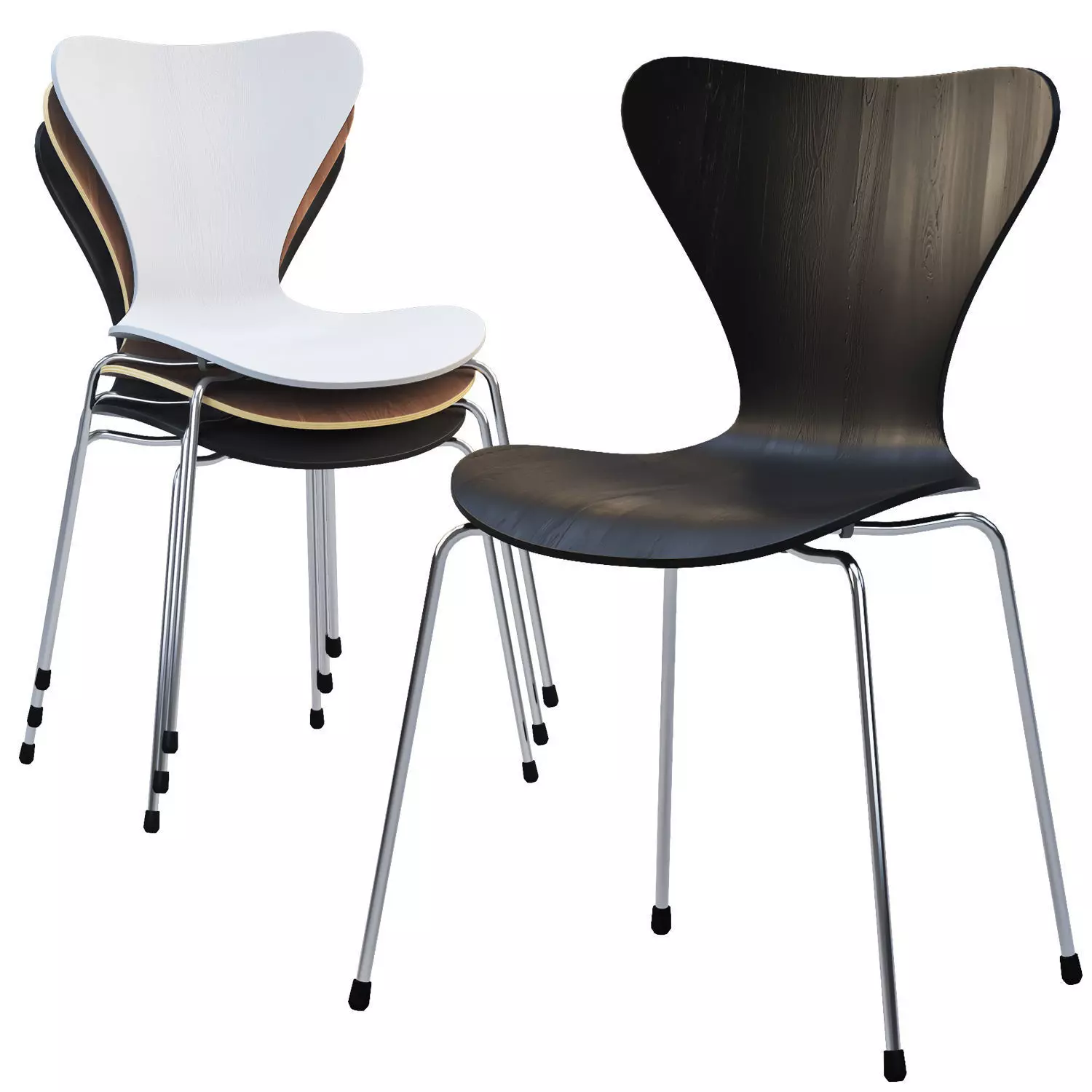 Fritz Hansen Series 7 chair 3D model_0