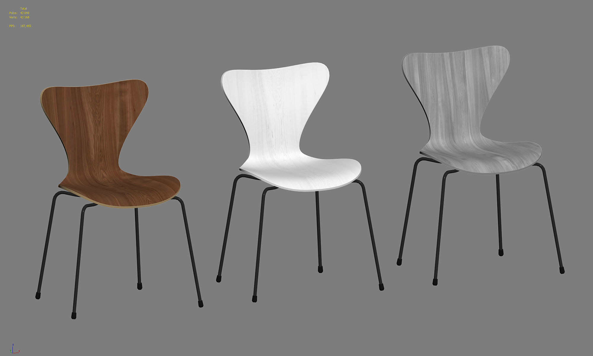 Fritz Hansen Series 7 chair 3D model_9