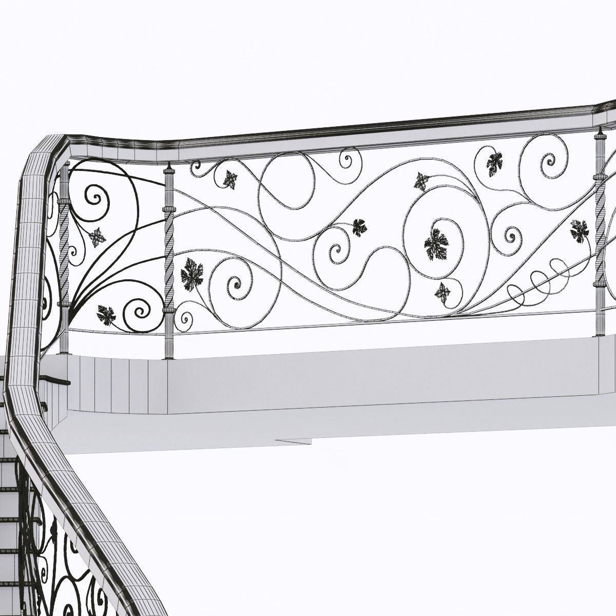 classical staircase 4 3D model_7