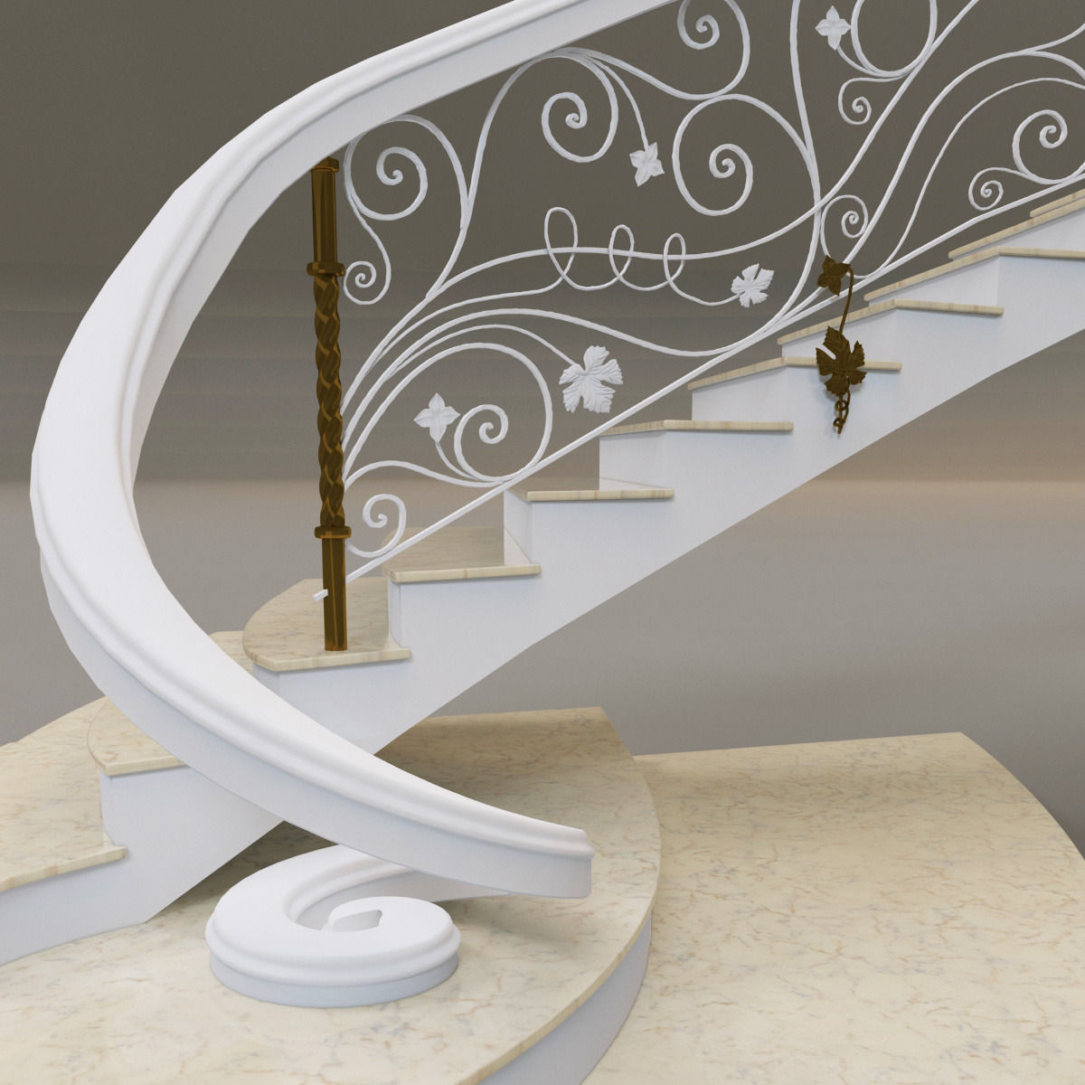classical staircase 4 3D model_15