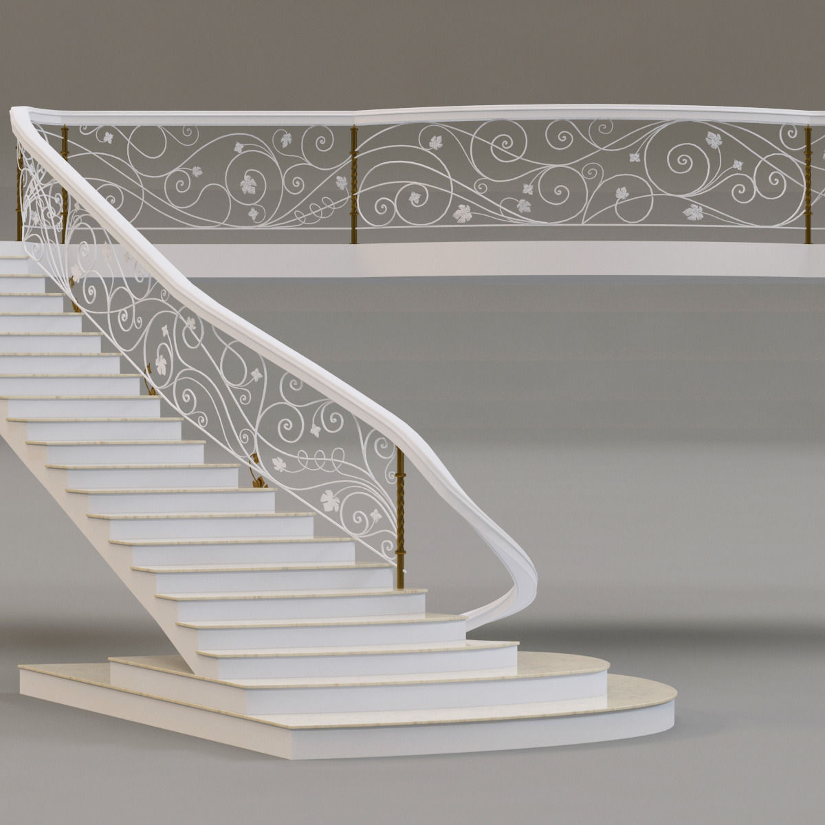 classical staircase 4 3D model_1