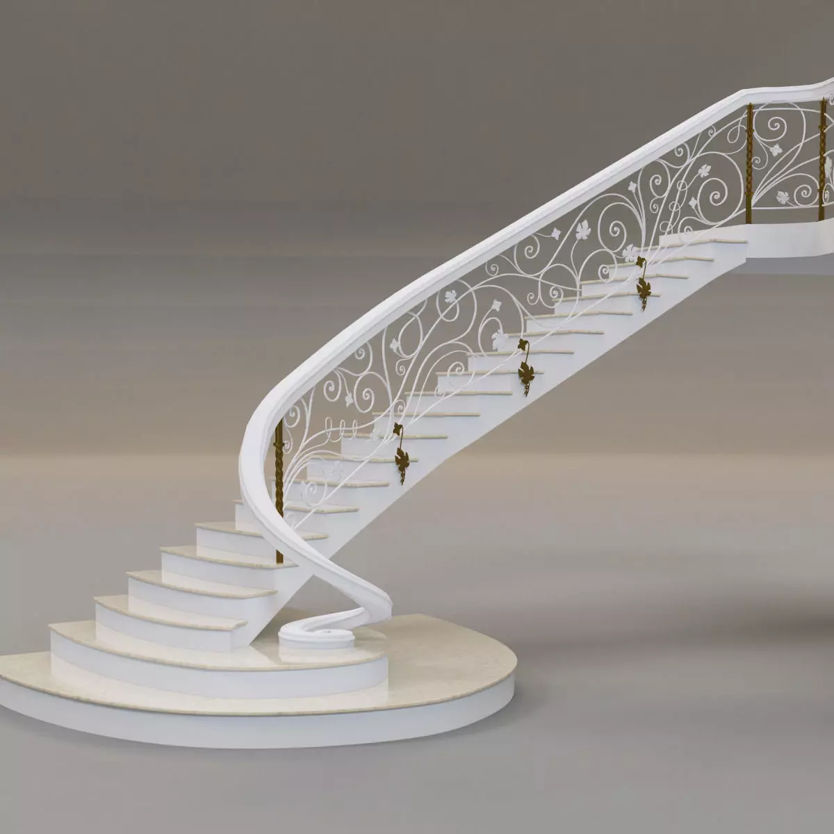 classical staircase 4 3D model_0