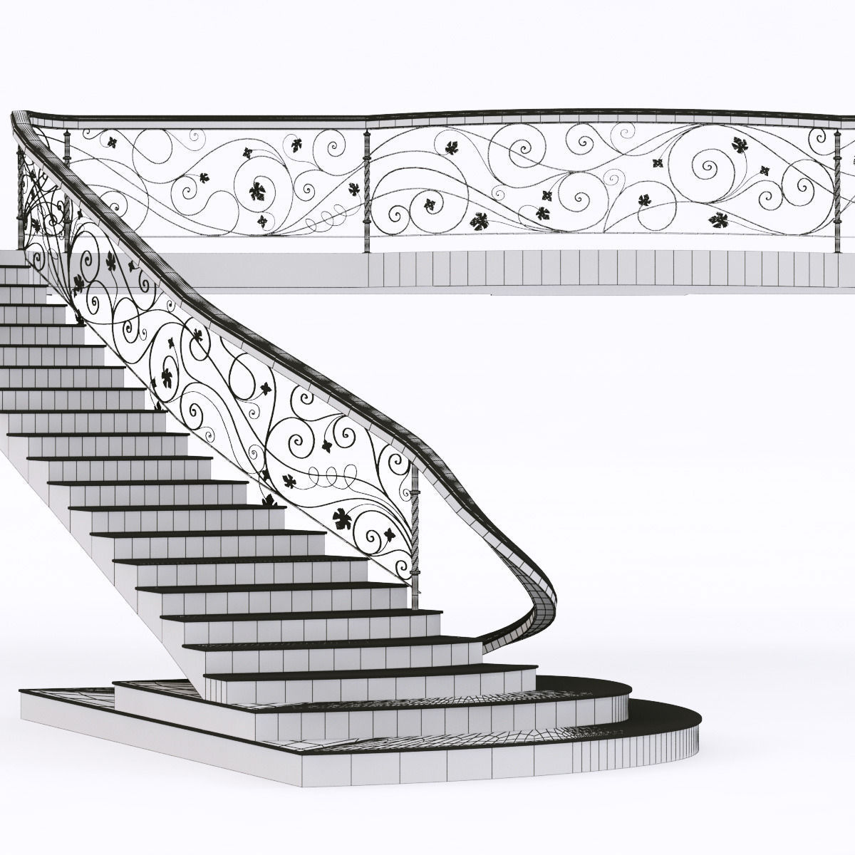 classical staircase 4 3D model_3