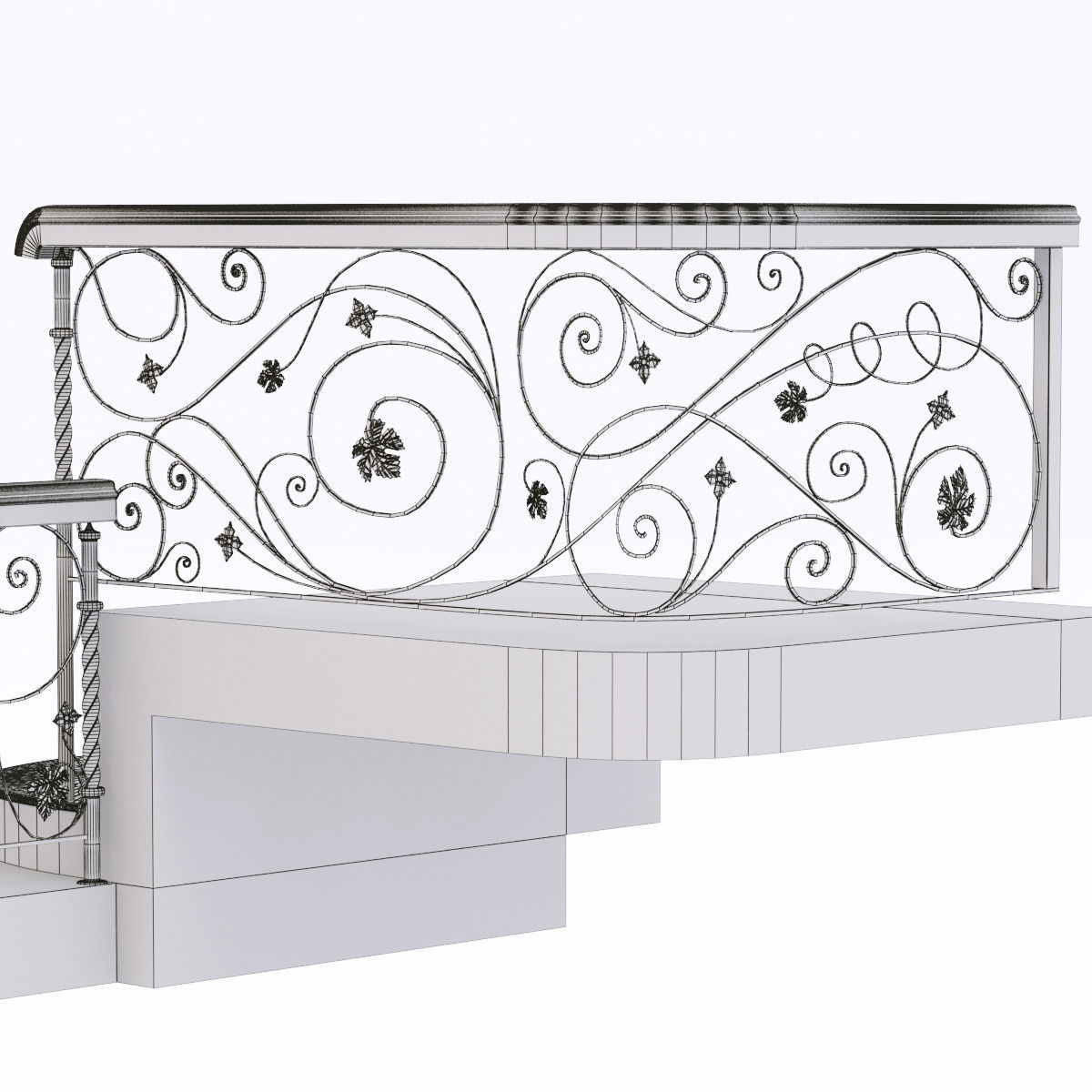 classical staircase 4 3D model_2