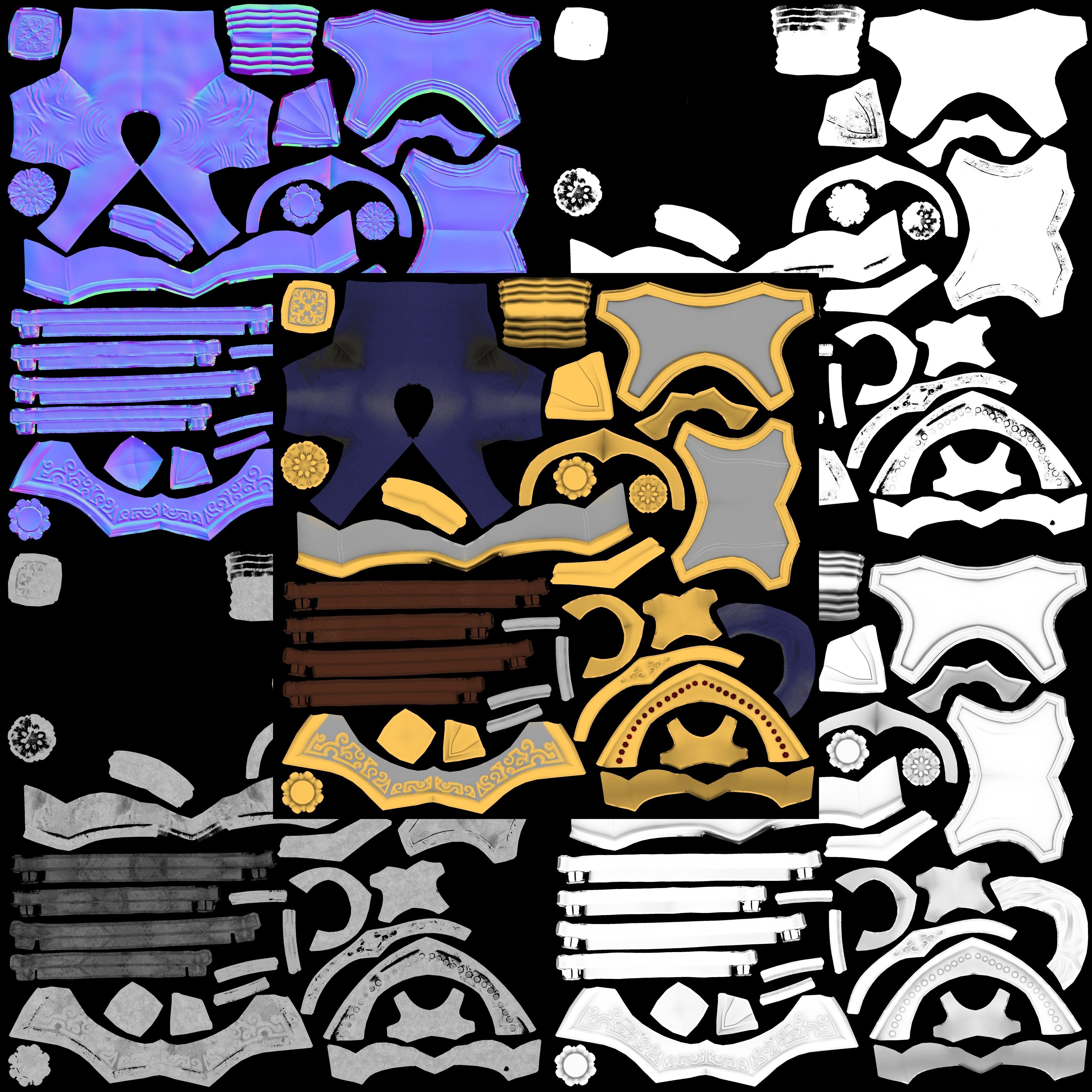 Knight in armor Low-poly 3D model_15