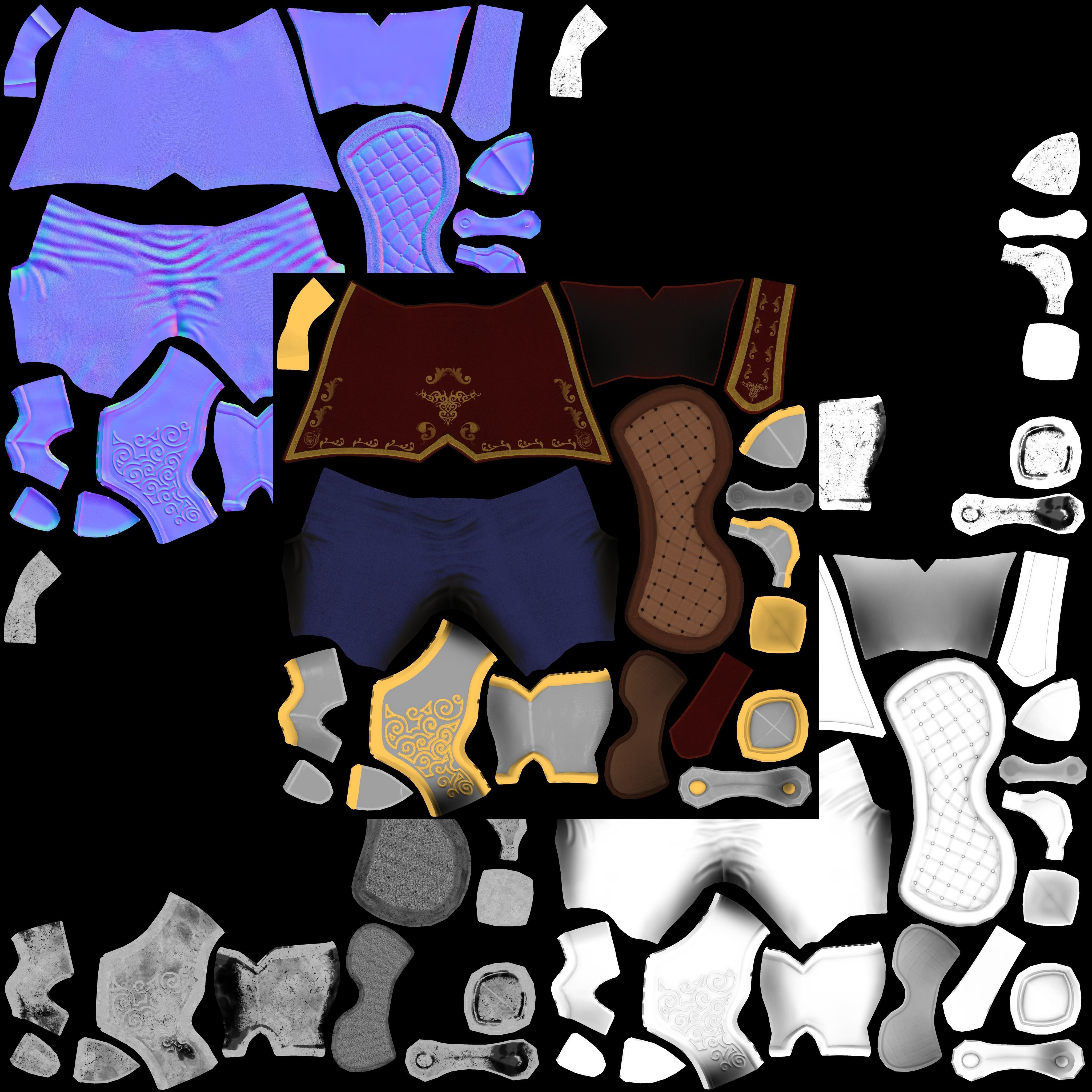 Knight in armor Low-poly 3D model_17