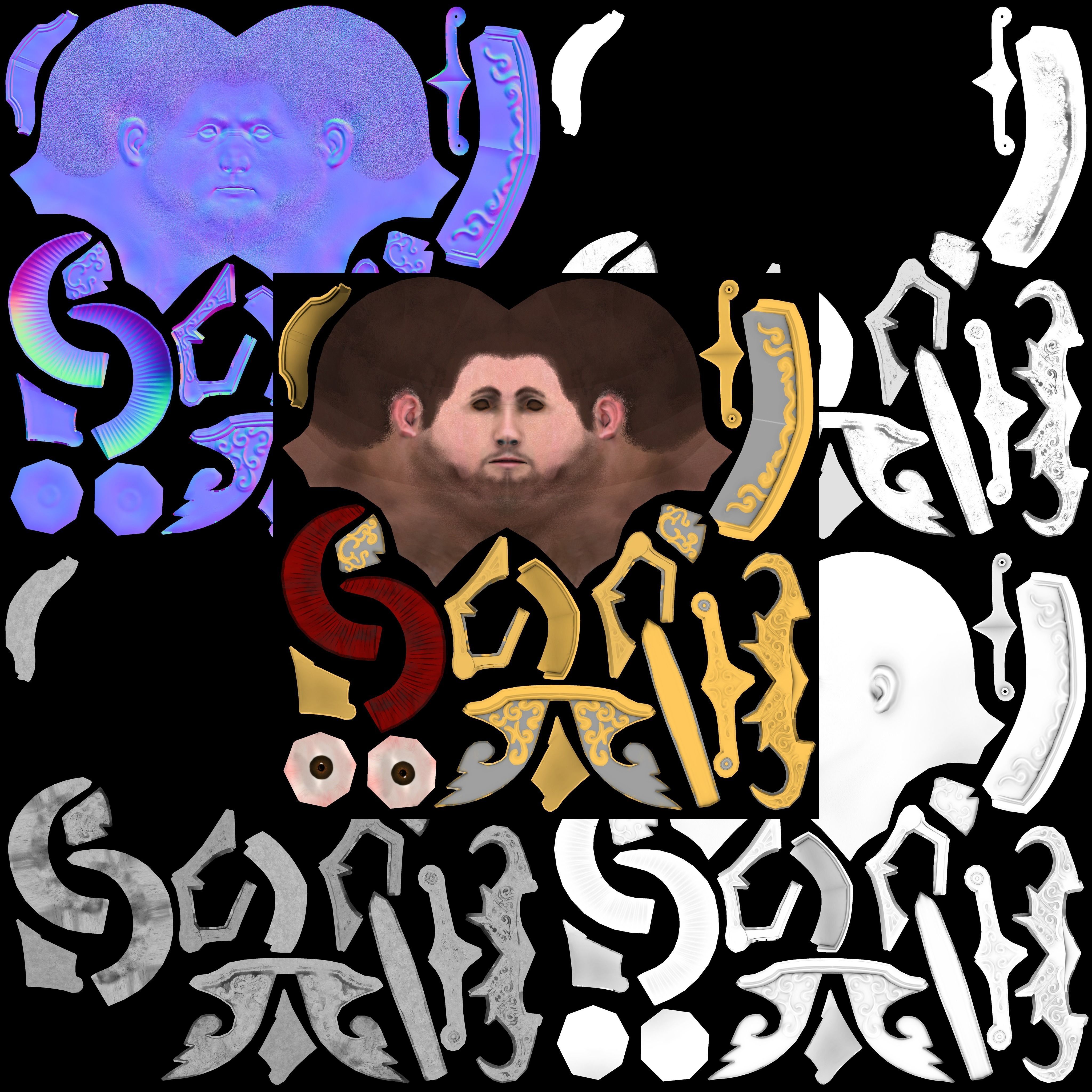 Knight in armor Low-poly 3D model_14