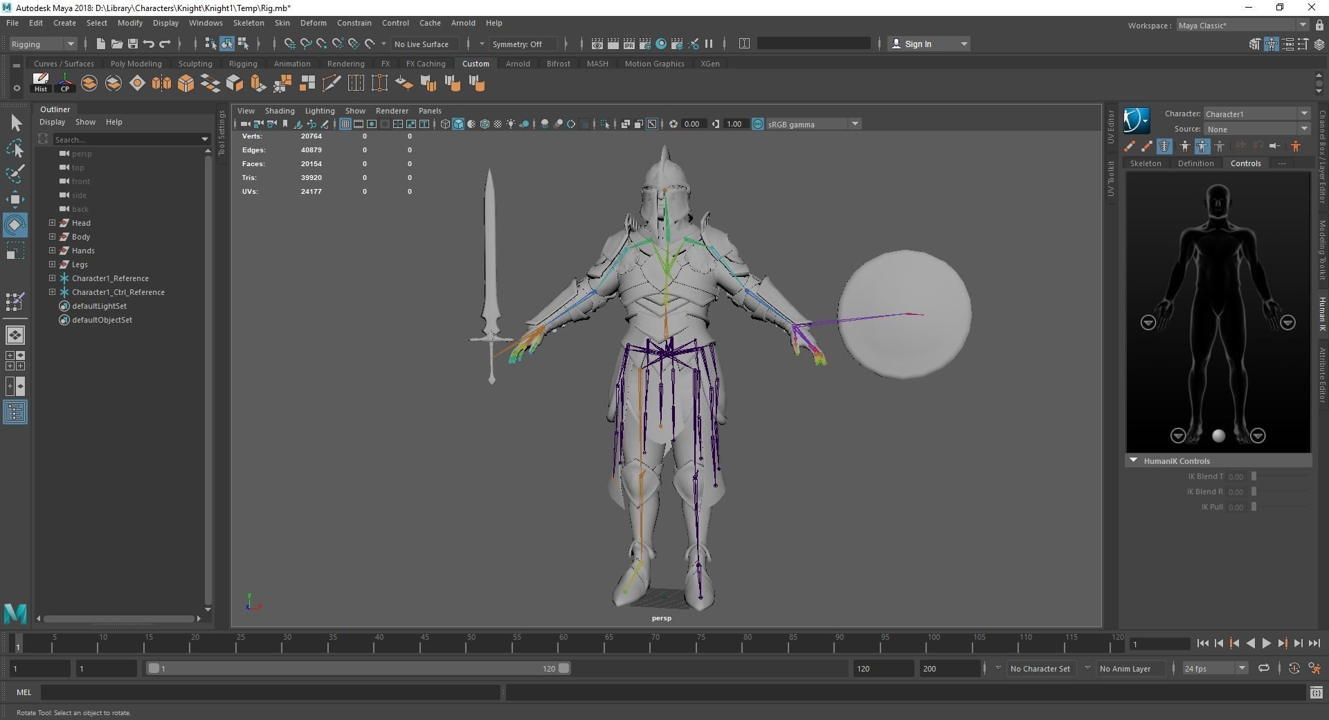 Knight in armor Low-poly 3D model_18
