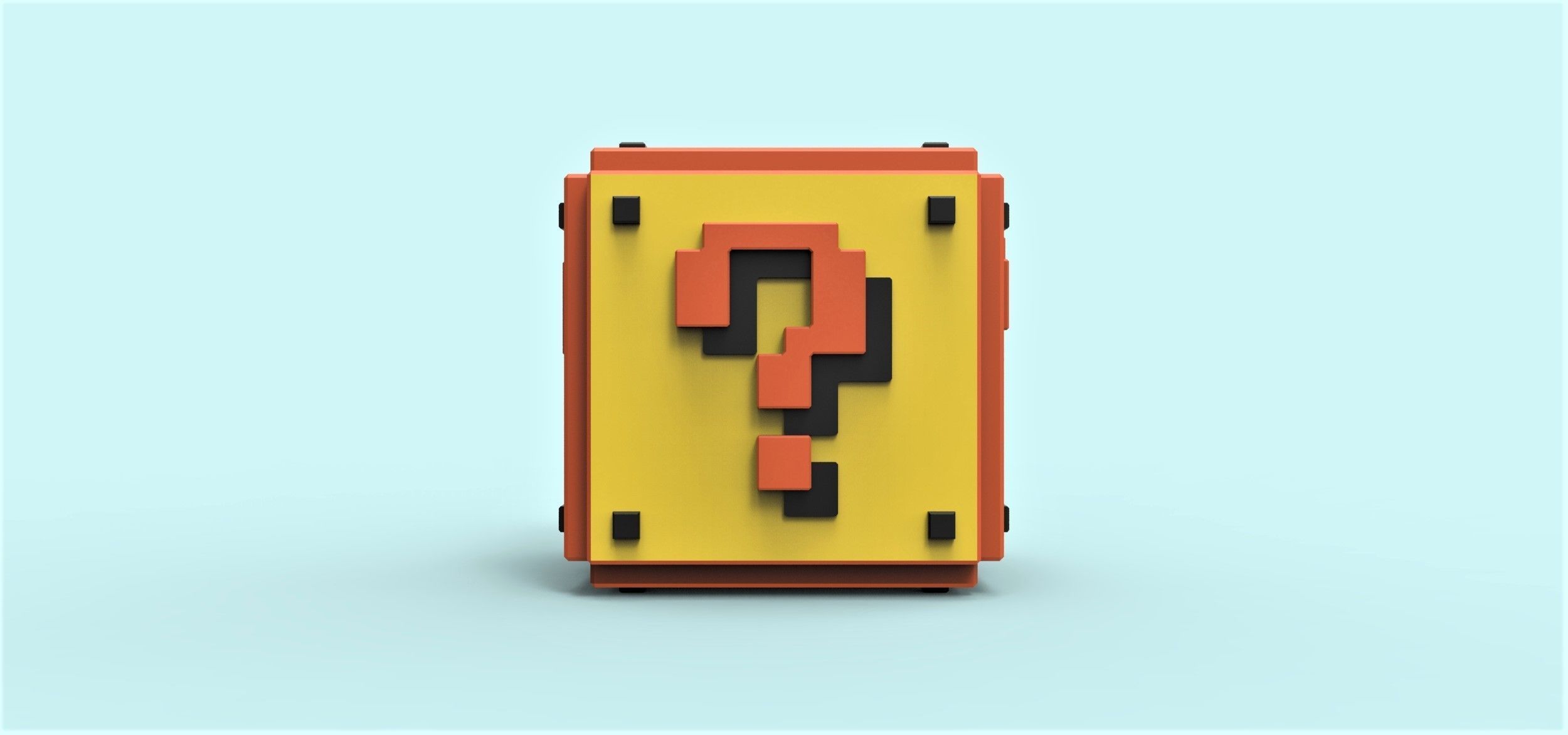 Mario Question cube 3D print model_2