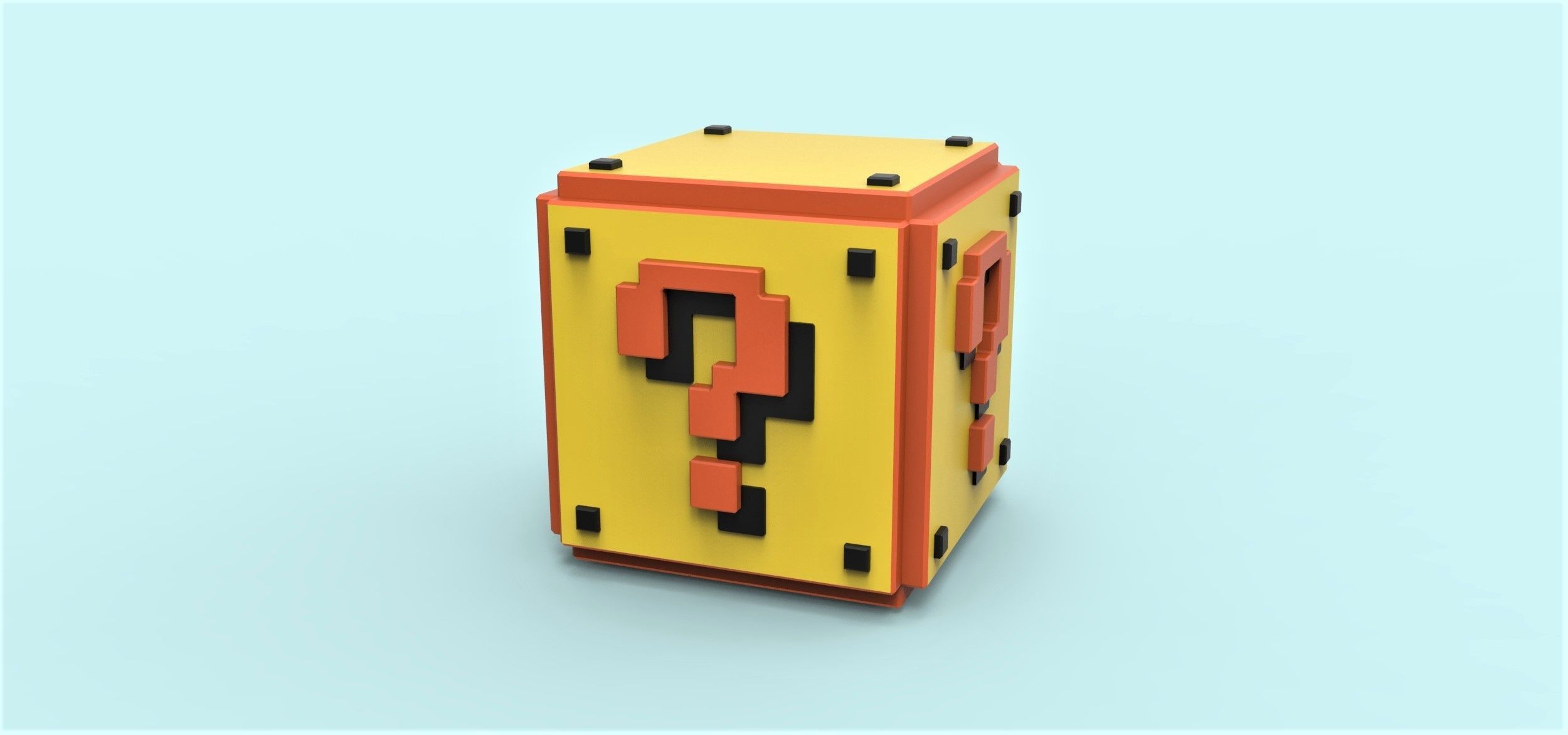 Mario Question cube 3D print model_1