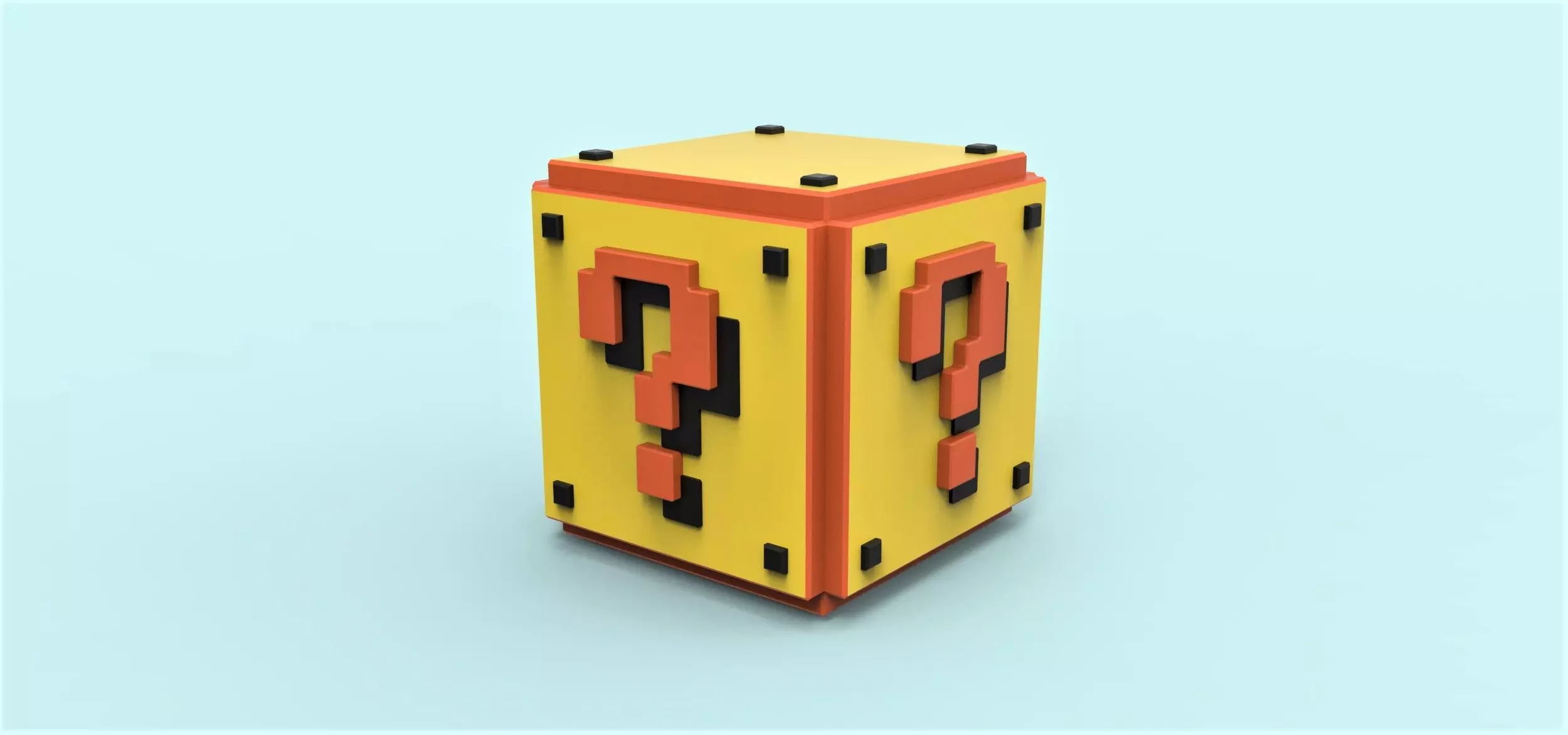 Mario Question cube 3D print model_0