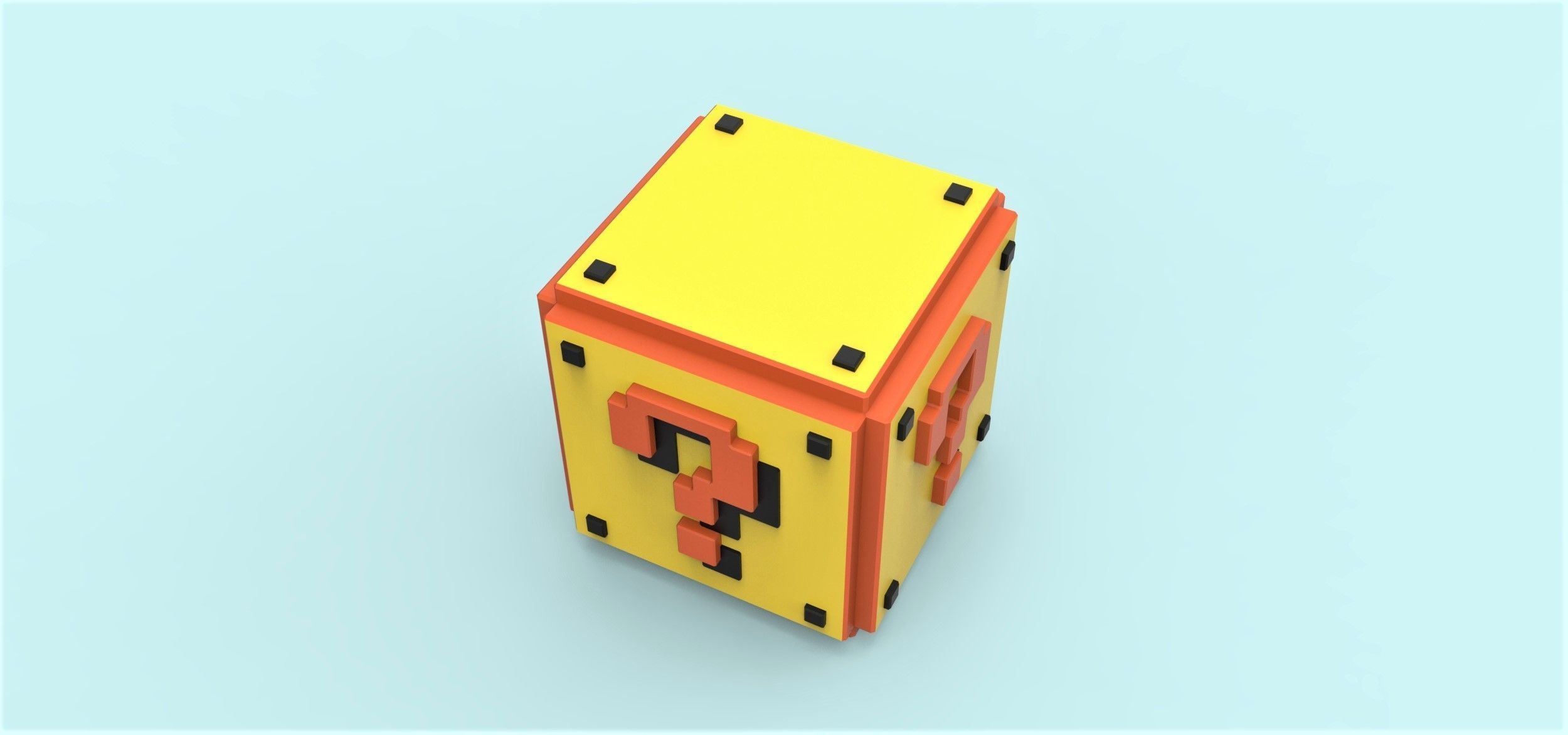 Mario Question cube 3D print model_3