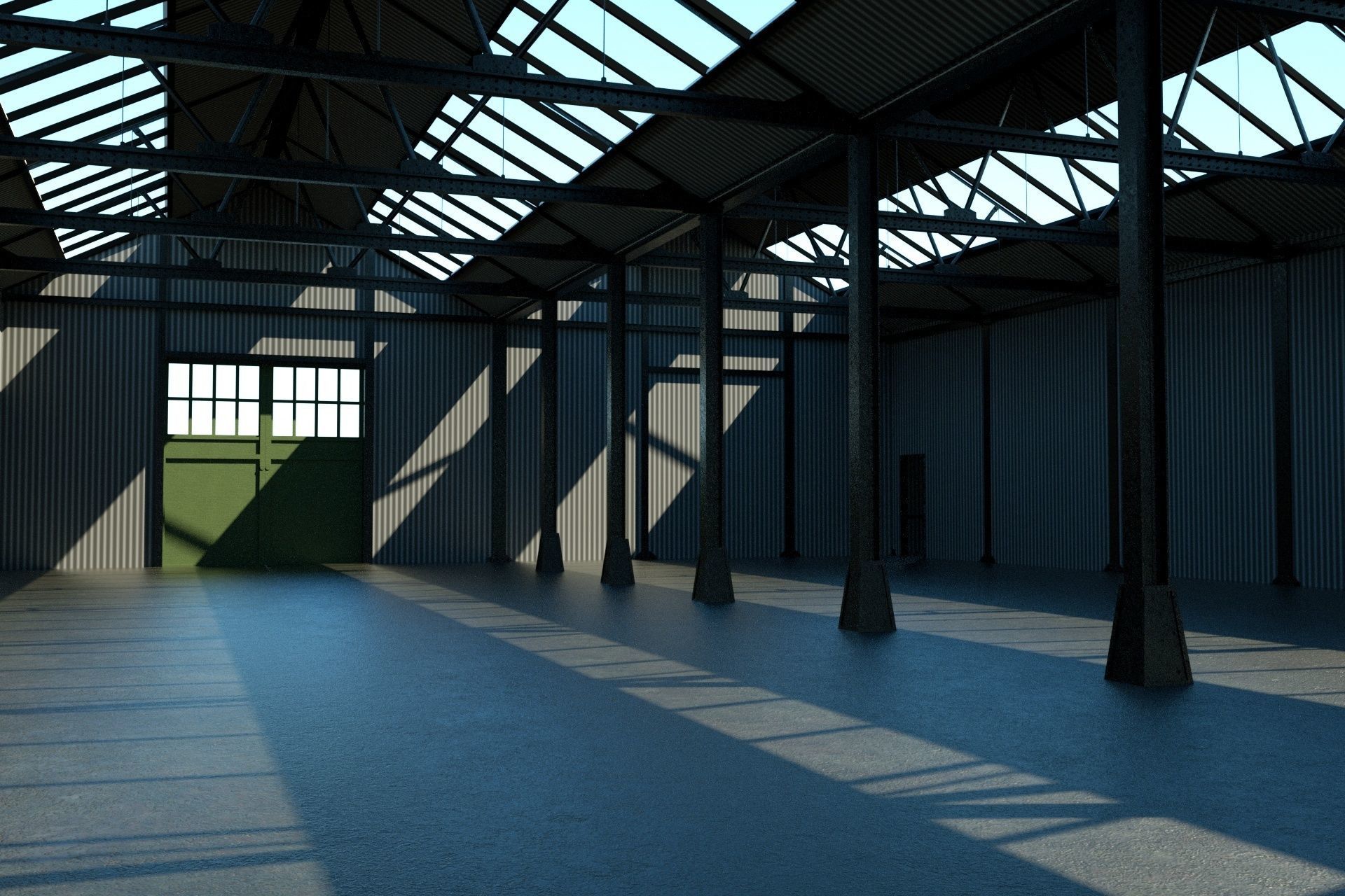 WW1 Factory Building Free low-poly 3D model_3