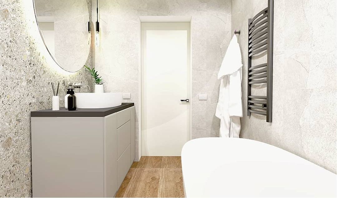 Bathroom modern with walls 3D model_2