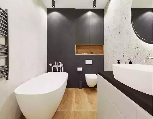Bathroom modern with walls