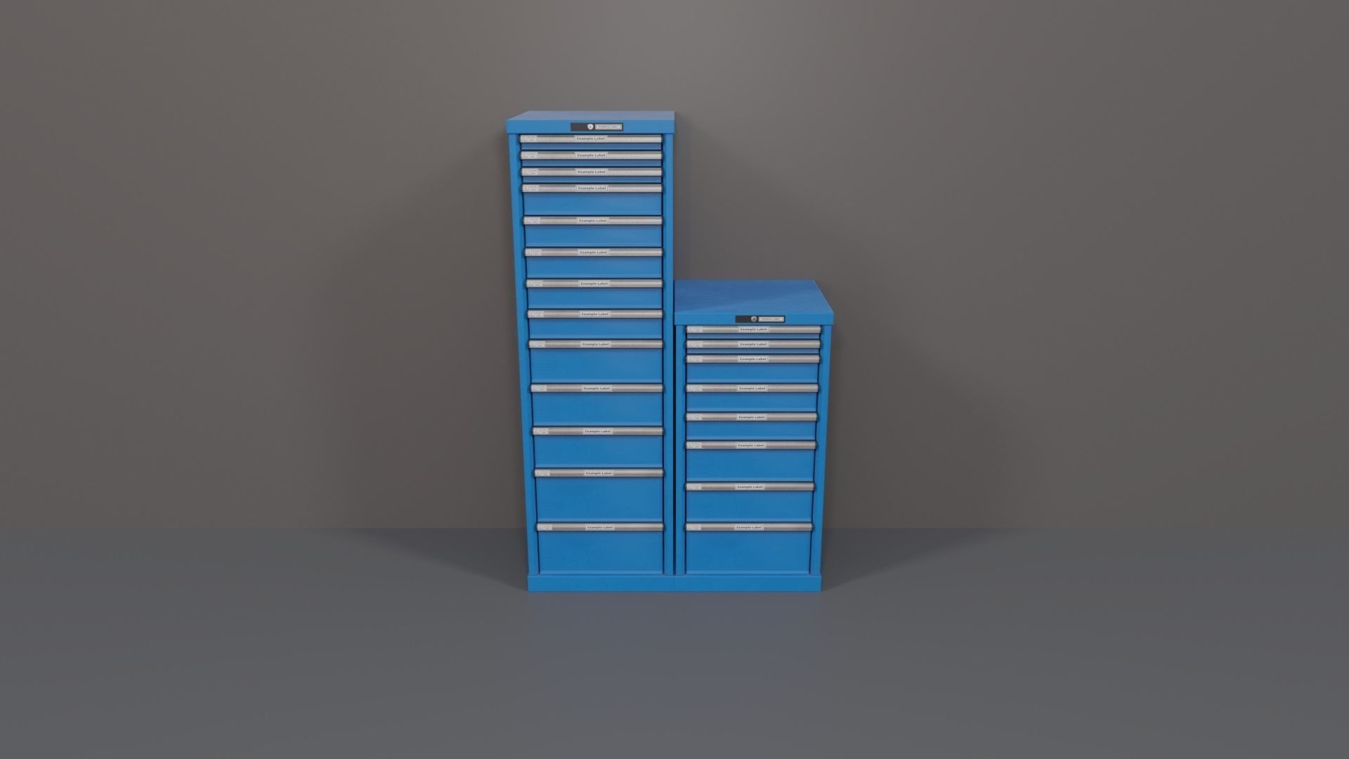 Industrial Workshop Narrow Bumped Cabinets Drawers PBR Low-poly 3D model_8